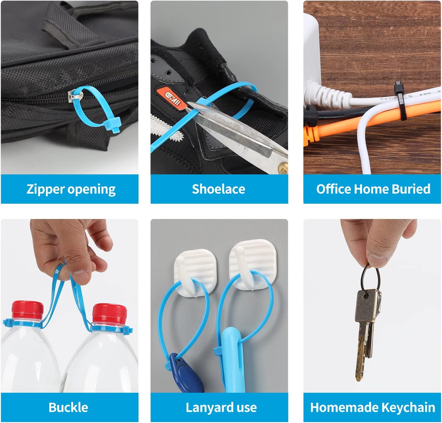 XINGO 100PCS Cable Zip Ties Heavy Duty, Premium Nylon Plastic Wire Ties with 50 Pounds Tensile Strength, Self-Locking Black Nylon Zip Ties for Indoor and Outdoor (10 inch, Black)