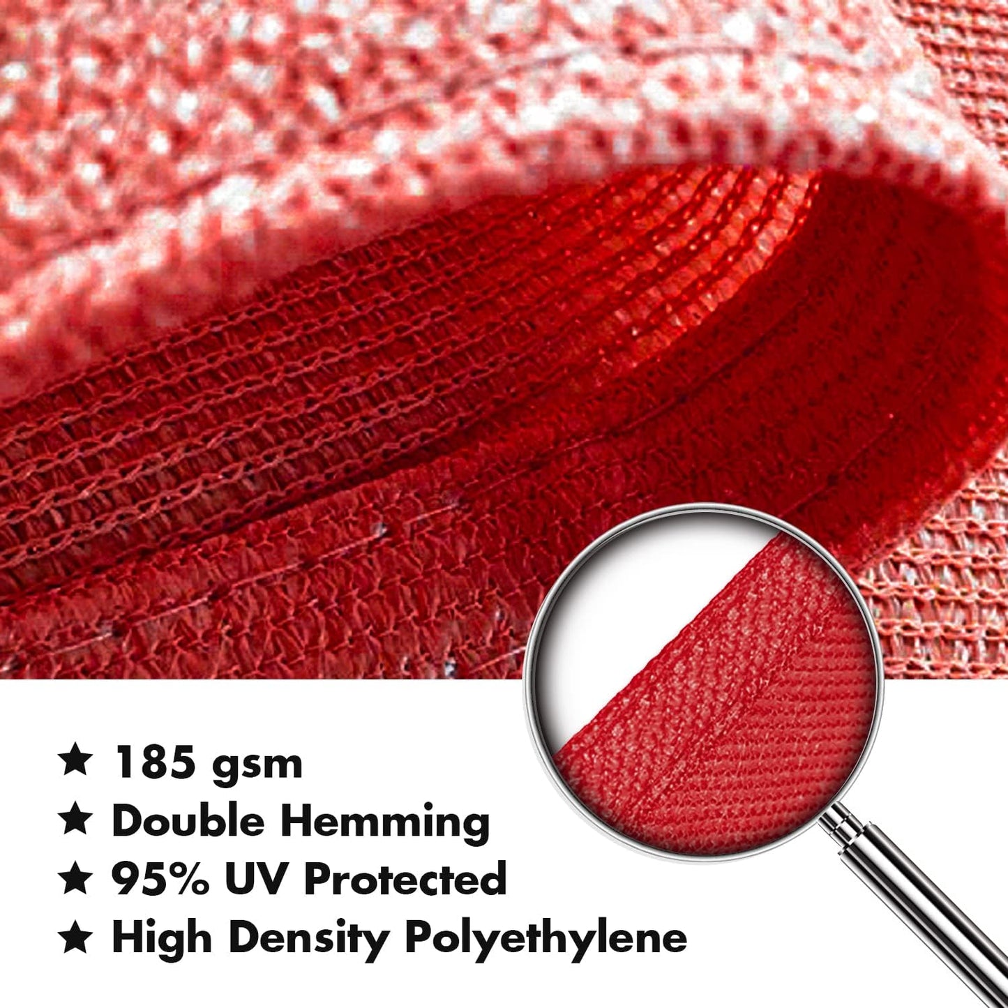 KANAGAWA Sun Shade Sail 8'x10' Scarlet Rectangle UV Block Canopy Awning Shelter Fabric Cloth Screen for Outdoor Patio Garden Backyard