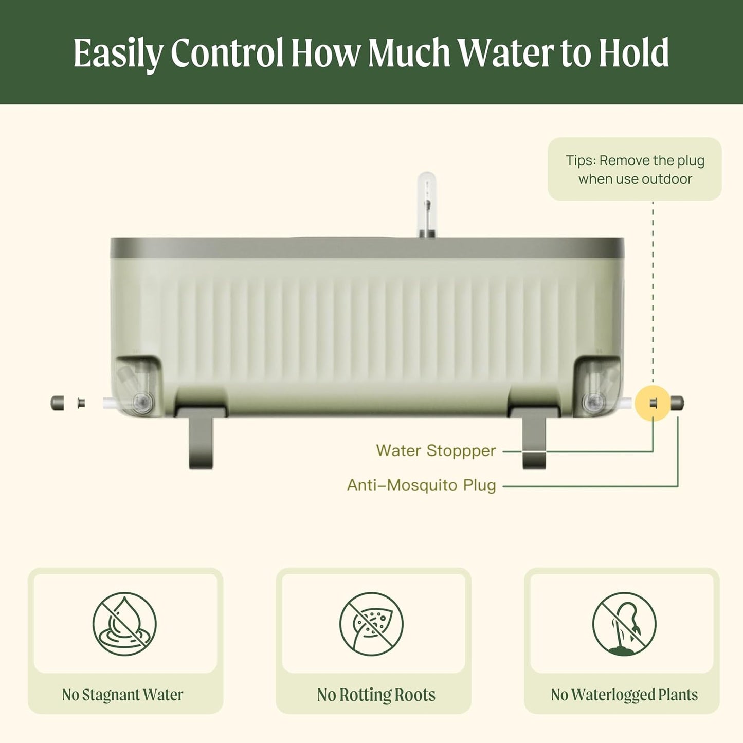 Vego garden 2 Pack Herb Indoor Plant Box, Self Watering Planters Pots for Indoor Plants with Trellis for Kitchen Window Sill or Countertop Plants Cage - Fog Gray