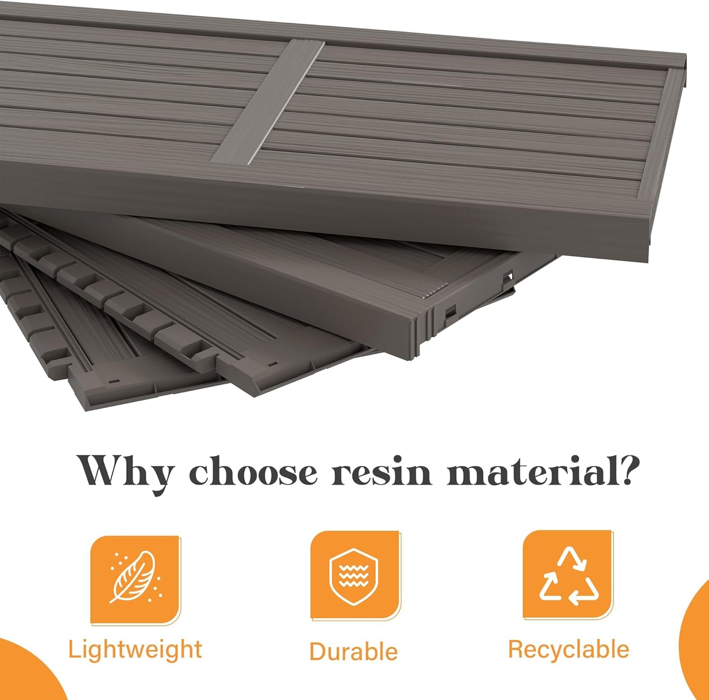 Shed Outdoor Storage Shed with Sloping Roof and Lockable Door, Resin Outdoor Storage Box Cabinet Waterproof and Multiple Hooks for Backyard, Patio, Poolside, Grey