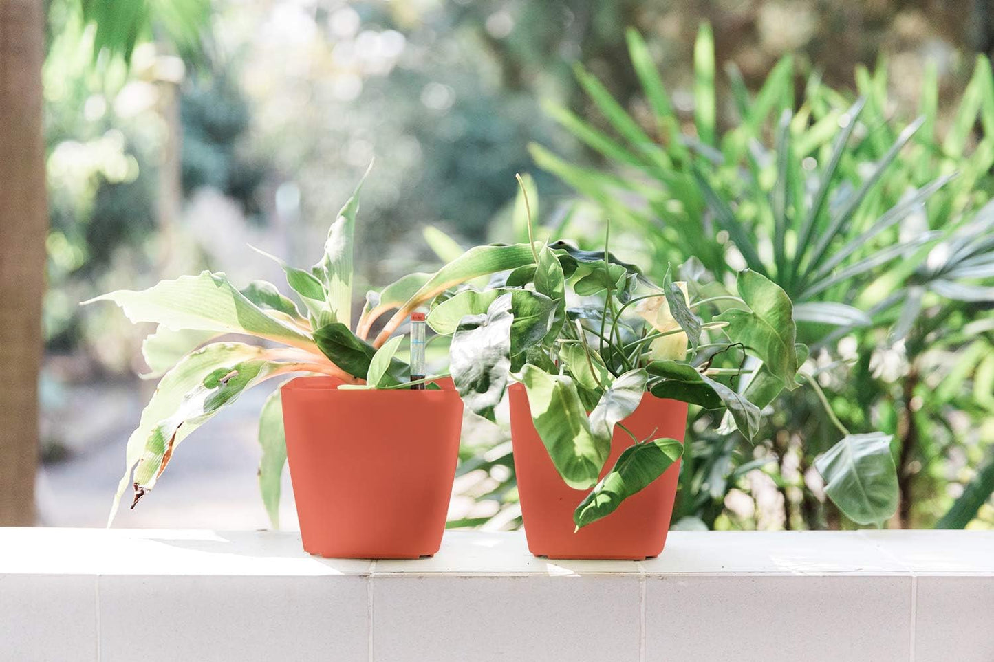 GARDENIX DECOR 5" Self Watering pots for Indoor Plants - Flower Pot with Water Level Indicator for Plants, Grow Tracking Tool - Self Watering Planter Plant Pot – 2 Pack Terracota