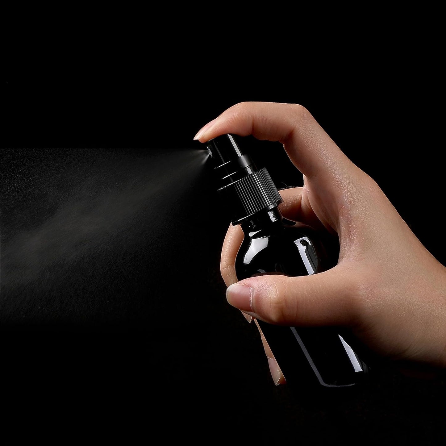 Black Glass Small Spray Bottle 2 oz 48 Packs,Fine Mist Sprayer Small Clear Bottles,Refillable Containers mini spray bottles for Cleaning Solutions and Skin Care (Black 48pcs)