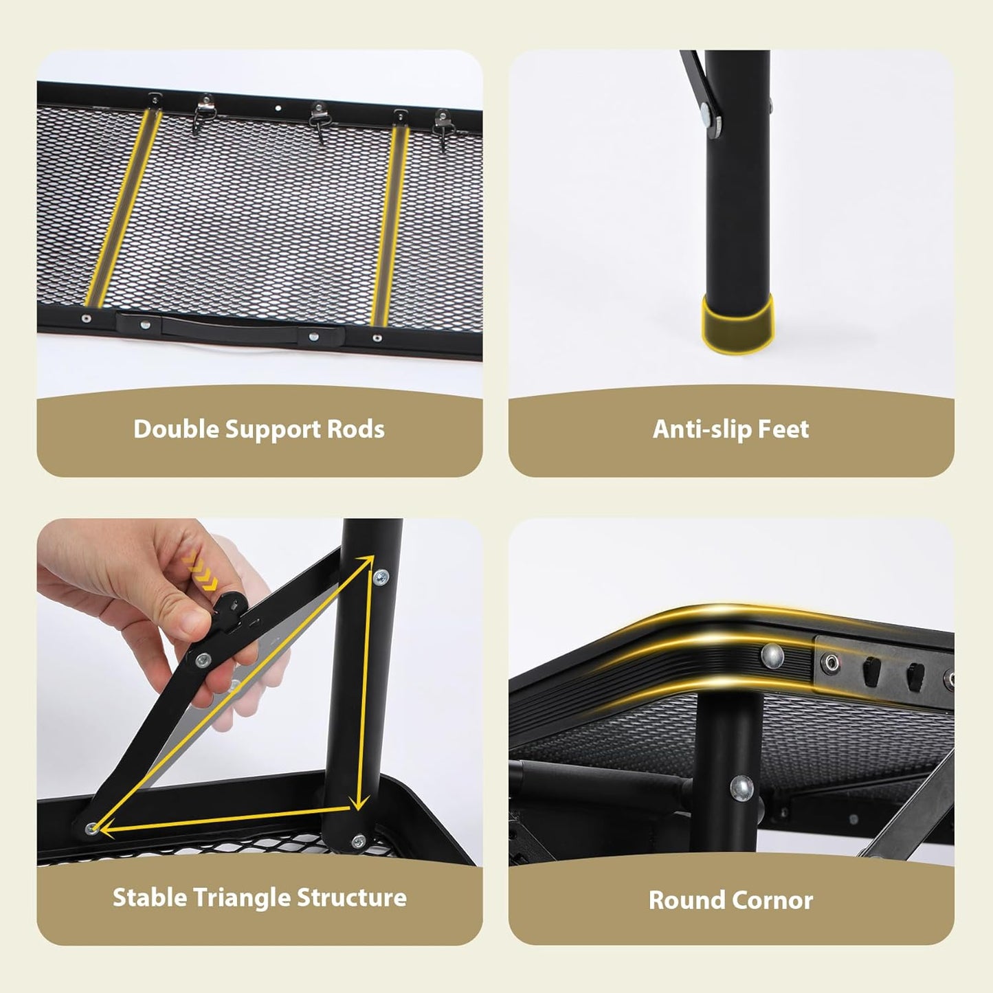 REDCAMP Portable Grill Table with Sink for Outside, Lightweight Aluminum Frame Folding Grill Stand Table with Adjustable Height for Camping Picnic Cooking BBQ, 36 x 20 x 31 in, Black