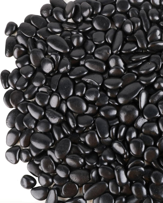 Black Pebbles for Plants 1.8lb Bulk Bag Aquarium Gravel 0.8"- 1.2" Decorative Polished Fish Tank Stone