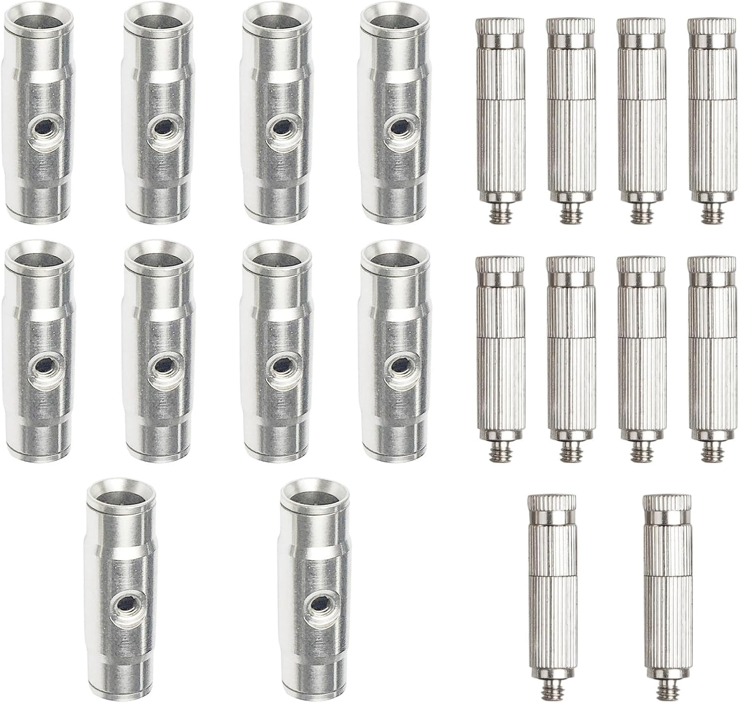 High-Performance Brass Patio Misting Kit – 10 Brass Anti-Drip Micro-Nozzles & 10 3/8″ Slip Connectors for High-Pressure Outdoor Cooling Misting (UNC 10/24, 0.012″ Precision Orifice, 280-1500 psi)