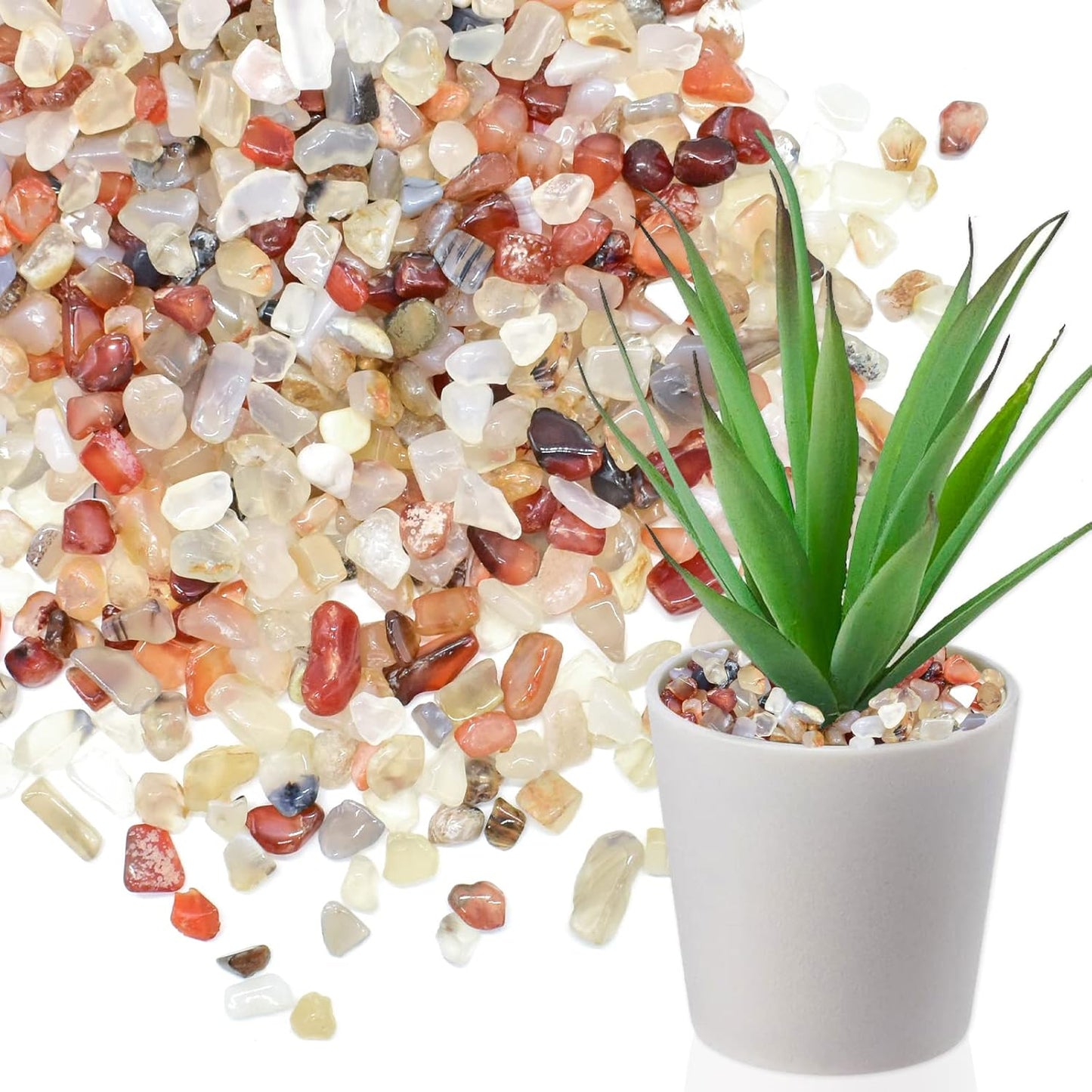 Halatool Crystal Pebbles 4 LB Bulk Bag 0.27"- 0.79" Natural Landscaping Pebbles Aquarium Gravel Decorative Polished Stone Suitable for Plants Home Decoration DIY Handmade Fish Tanks Vase Filler