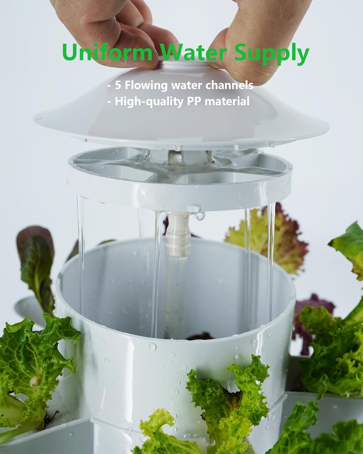 Hydroponic Tower Growing System，45 Pods Vertical Garden，Suitable for Indoor and Greenhouse, Grow Herbs and Vegetables，Houseplant Farming with Water Circulation and Automatic Timer