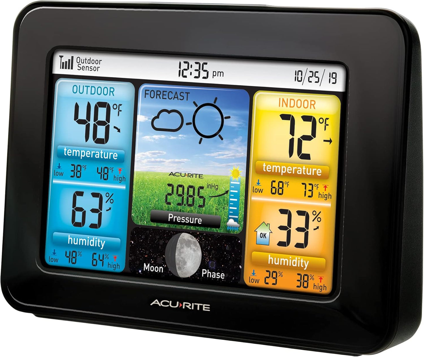 AcuRite Wireless Home Weather Station with Color Display, Indoor Outdoor Thermometer and Temperature Sensor (02077M)