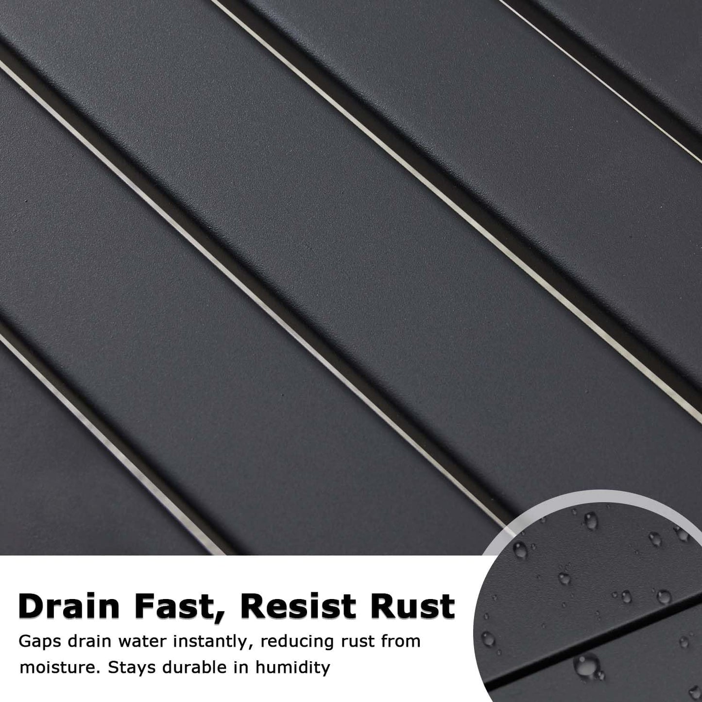 Black Outdoor Bench, Outdoor Metal Backless Bench, 46" Patio Garden Bench for Outdoor, All Weather Outdoor Bench for Garden, Backyard, Porch, Black