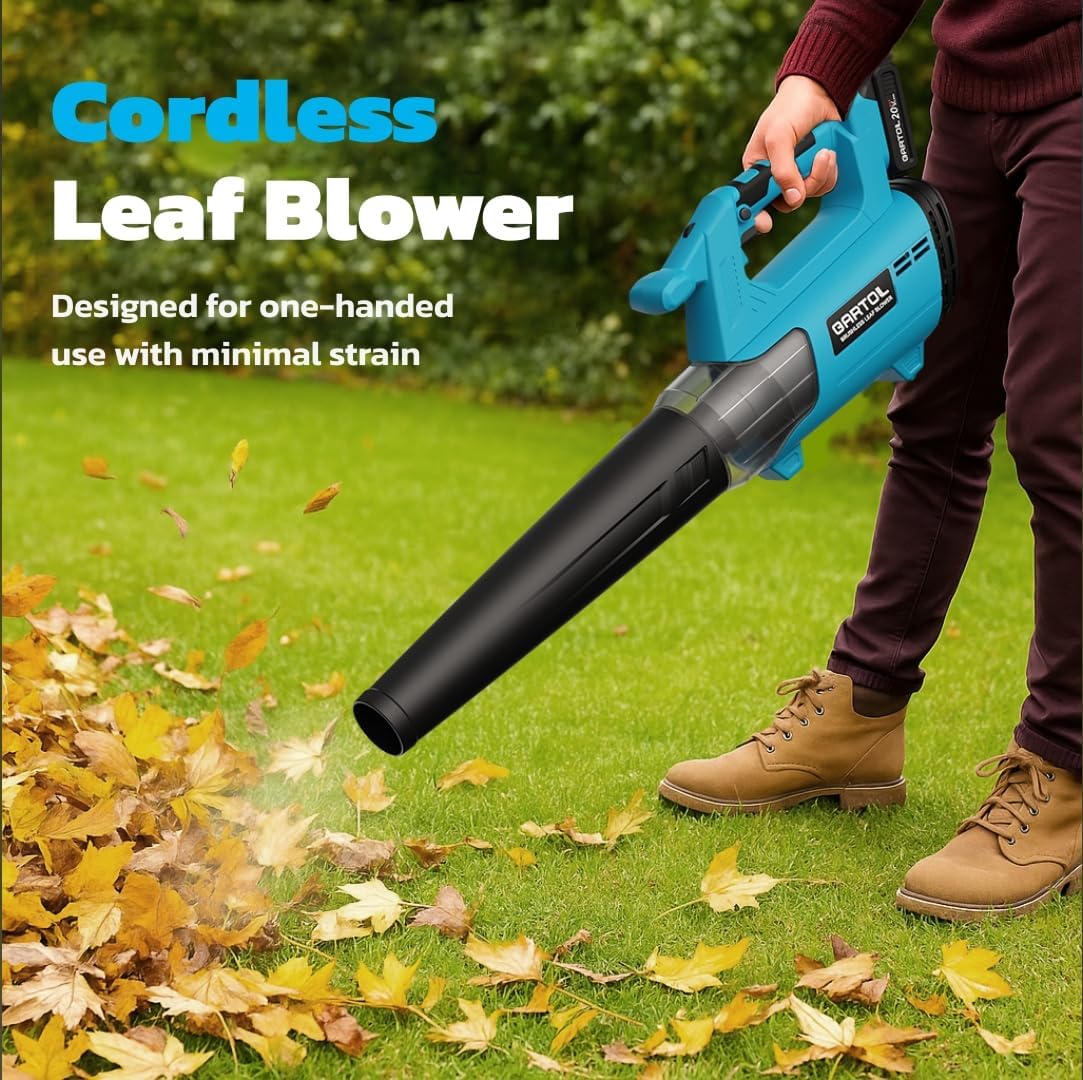 Cordless Leaf Blower for Makita 18V Batteries, 600CFM 190MPH, Brushless Motor, 6-Speed, 2×20V Batteries & Charger, Lightweight Electric Blower for Lawn Care, Yard, Dust, Snow