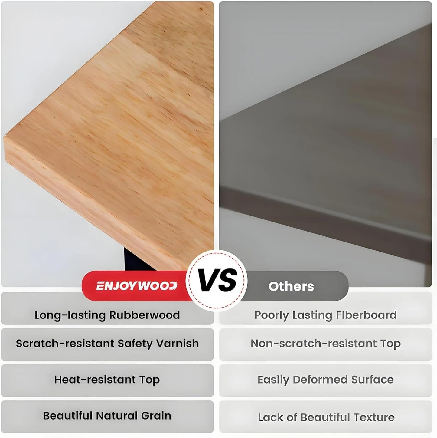 Workbench with Pegboard 48 Inch Work Bench for Garage Adjustable Height Rubberwood Tabletop Garage Workbench with Power Outlet for Woodworking, Home, Office, Workshop