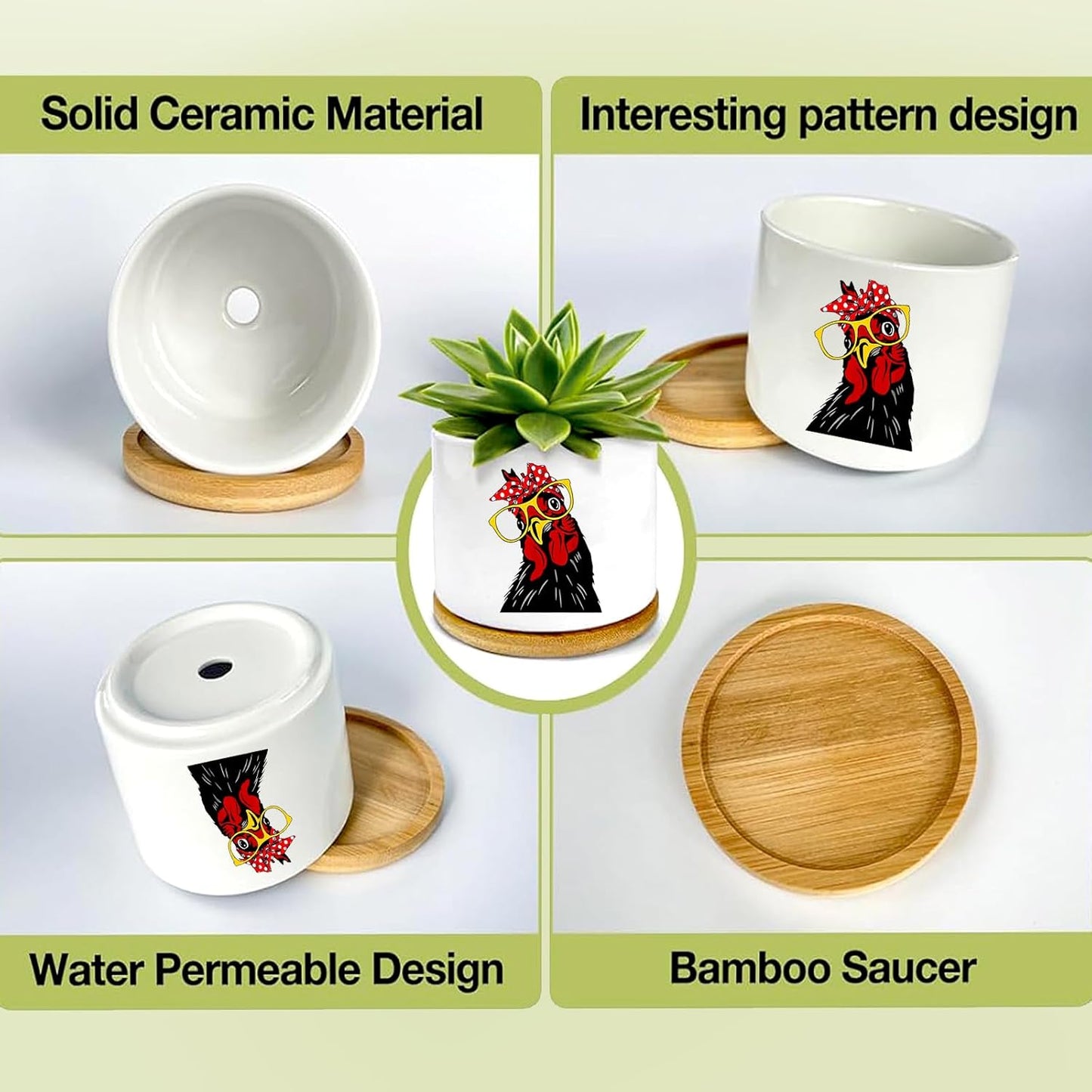 Window Garden Rooster Planter Pots,Rooster Gifts for Women/Men/Housewarming/Wedding/Festival Birthday Gifts Planter Pots,Outdoors/Indoors,Window Decor,Garden Decor,Yard Decor,Home Decor,Office