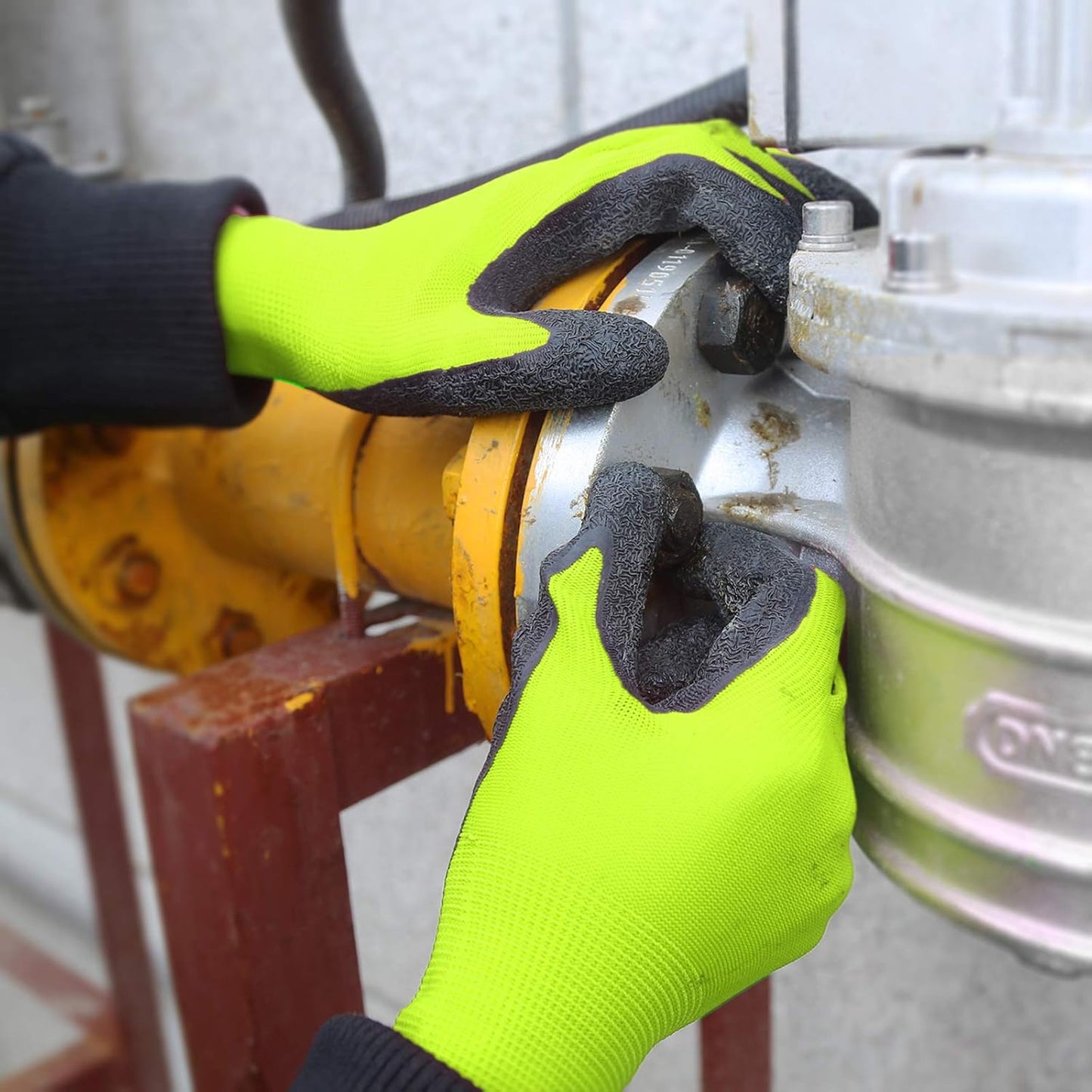 Evridwear Crinkle Latex Rubber Hand Coated Safety Work Gloves for Men Women General Multi Use Construction Warehouse Gardening Assembly Landscaping (Medium,12 Pairs Pack)