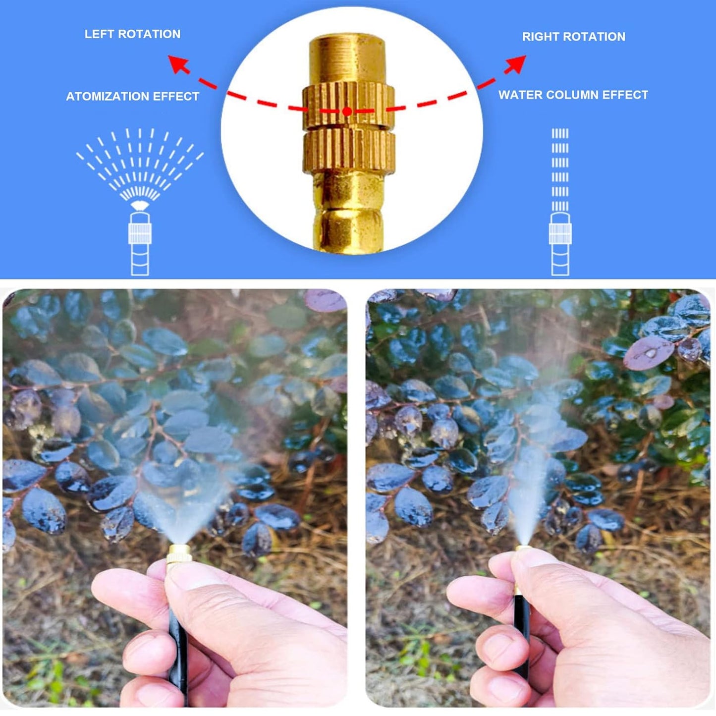 New drip Irrigation kit, Automatic Garden Watering System, Quick Connector and 360-degree Bending Dropper atomizing Copper Nozzle, Garden Plant Lawn Courtyard Watering System. (20 Spray nozzles)