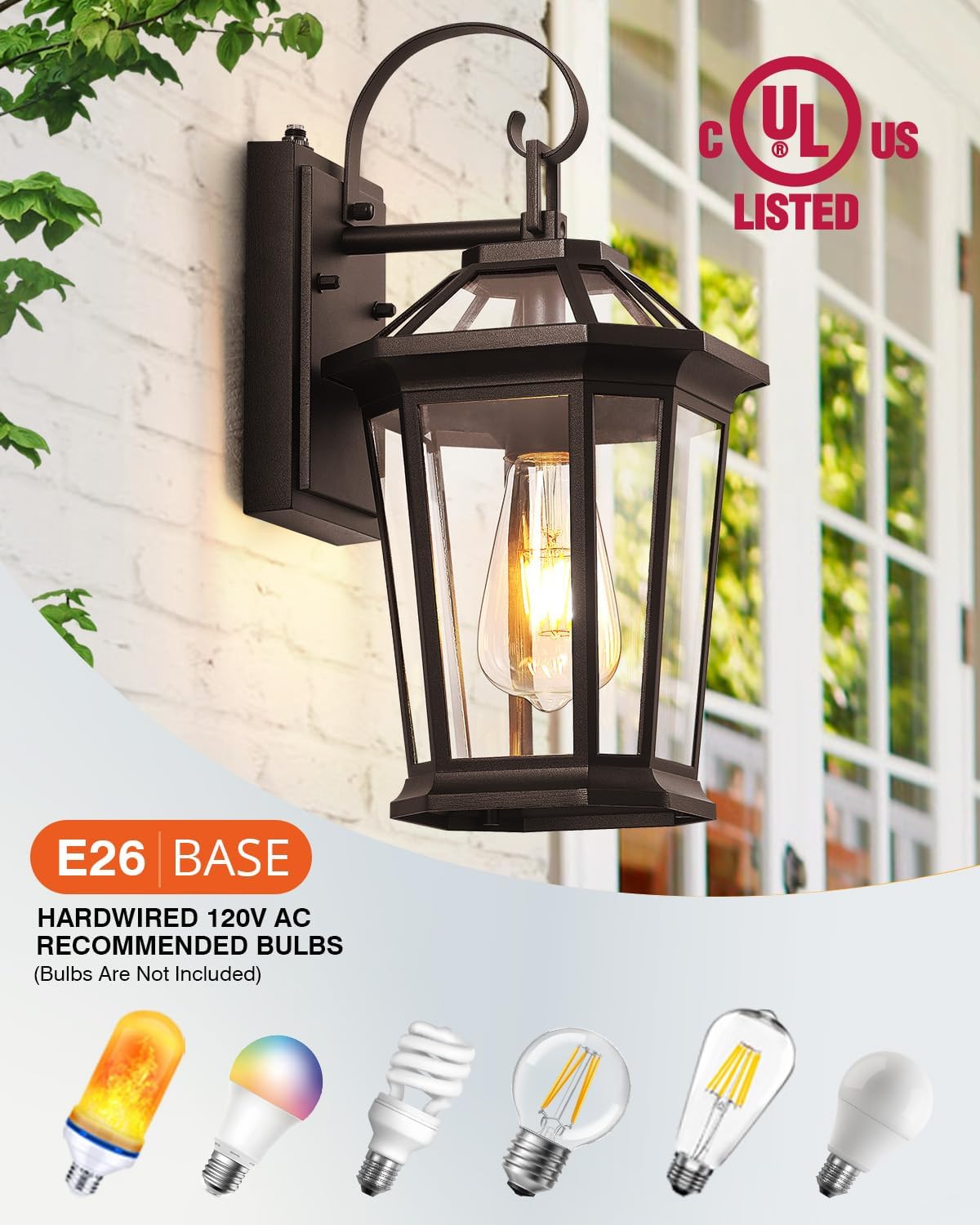 VIANIS Outdoor Wall Lights Dusk to Dawn, Oil Rubbed Bronze Exterior Lighting Fixtures for House, Waterproof ORB Porch Lights Wall Mount, Aluminum Outside Wall Sconce for Front Door, Garage