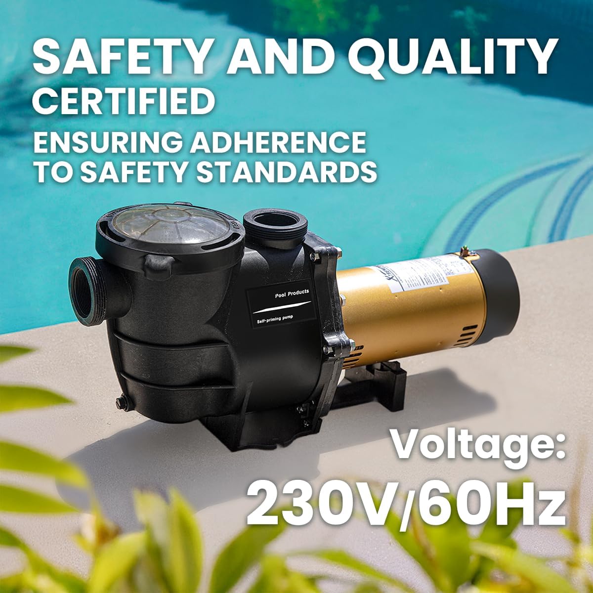 XtremepowerUS 2HP In-Ground Swimming Pool Pump Variable Speed 2" Inlet 230V High Flo w/ Slip-On Fitting
