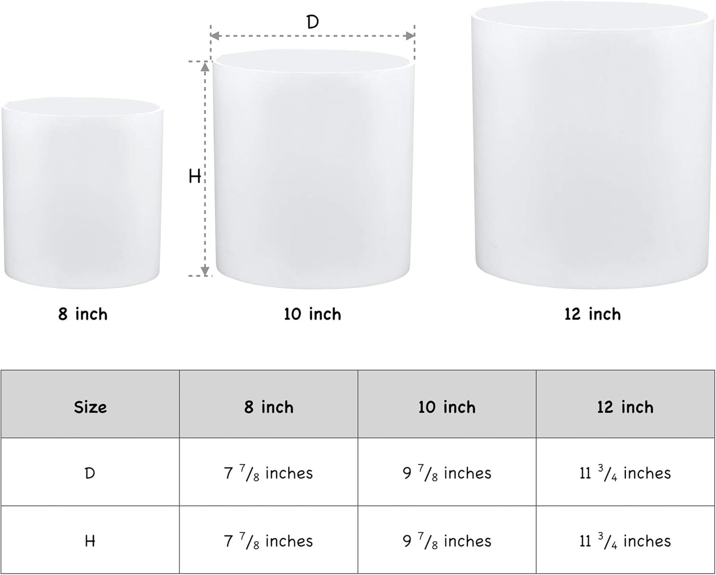 FaithLand Plant Pot 12 inch - Perfectly Fits Mid-Century Modern Plant Stand - Drainage Plug and Drainage Mesh Screen - Matte White