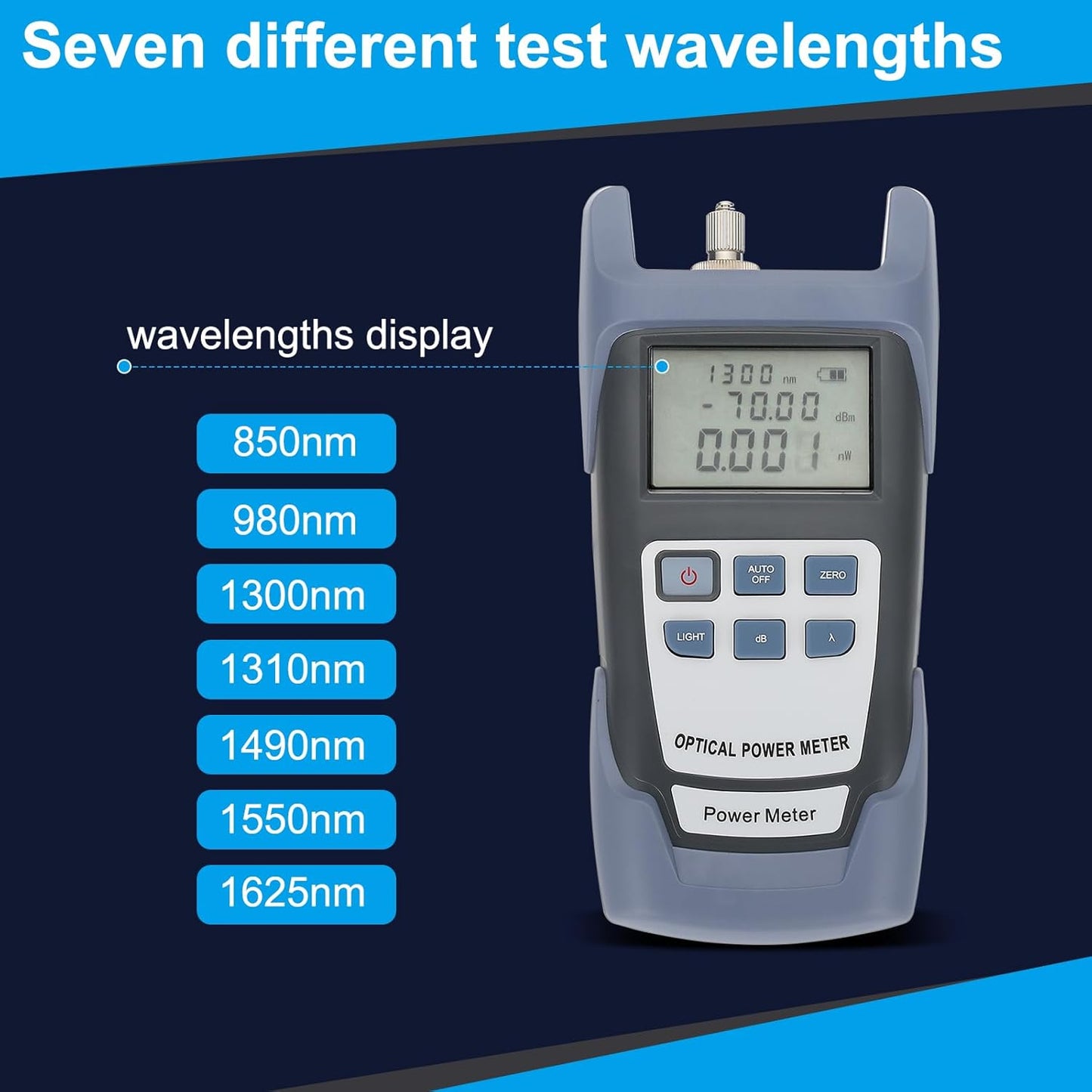 PATIKIL 650nm Fiber Optical Tester, Optical Power Meter Visual Fault Locator Fiber Light Meter with 2.5mm SC FC Connector Test Equipment for Network Testing Tools