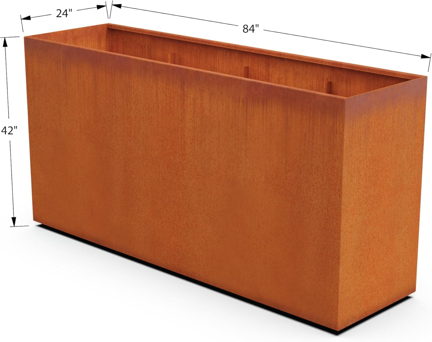 Corten Steel Planter Rectangle Outdoor Metal Garden Box Heavy Duty | Made in USA | Fully Assembled