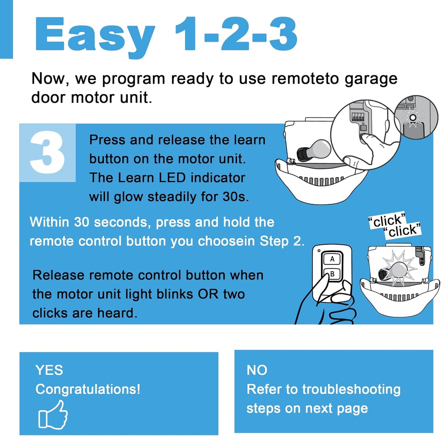 Garage Door Opener Keypad with 2 Garage Door Opener Remote for Liftmaster Chamberlain Craftsman Garage Door Opener Remote Keypad 877MAX 893LM 893Max 971LM 371LM, Purple Yellow Red Orange Learn Button