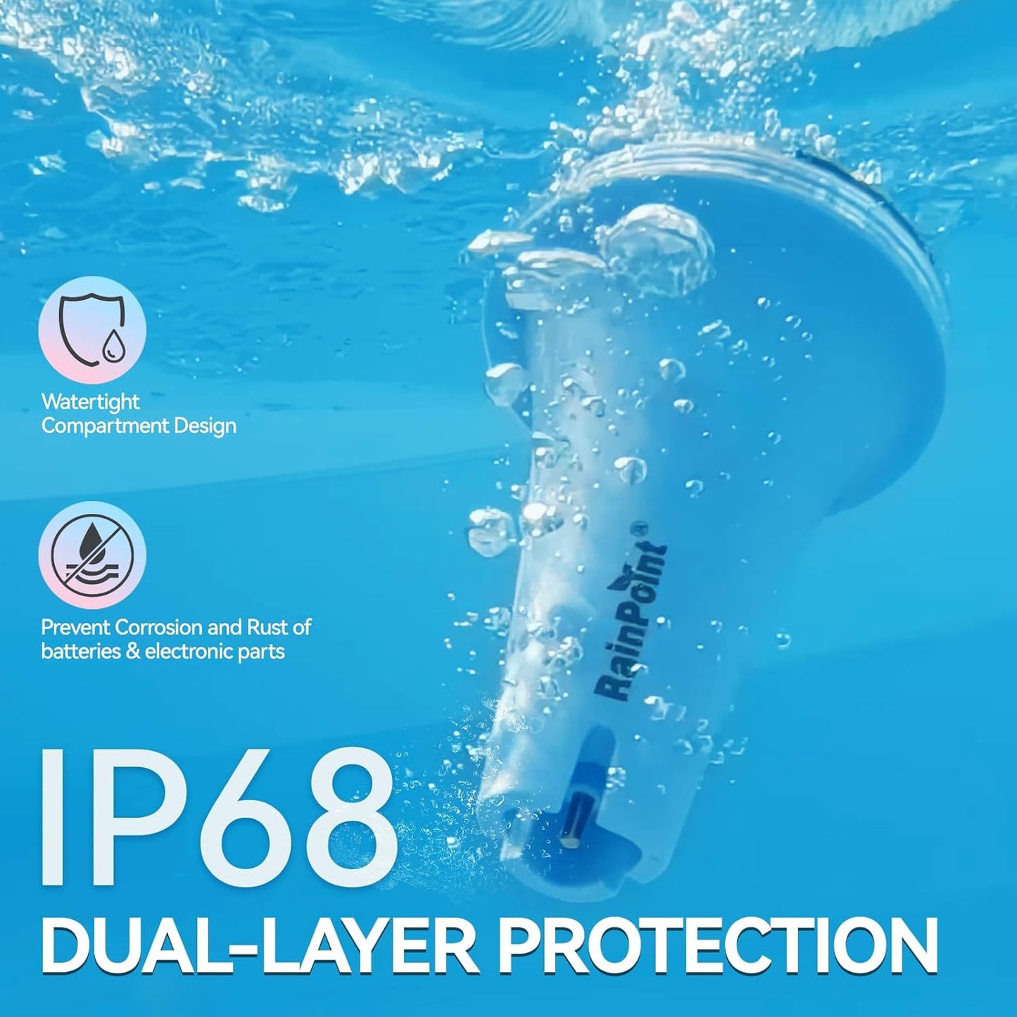 RAINPOINT Anti-Fog 360° Reading 3 Large Letters Displays Wireless Digital Pool Thermometer Floating,Dual-Layer IP68 Waterproofing Remote Temperature Monitor Easy Read Hot Tub SPA Inflatable Pool-Pink