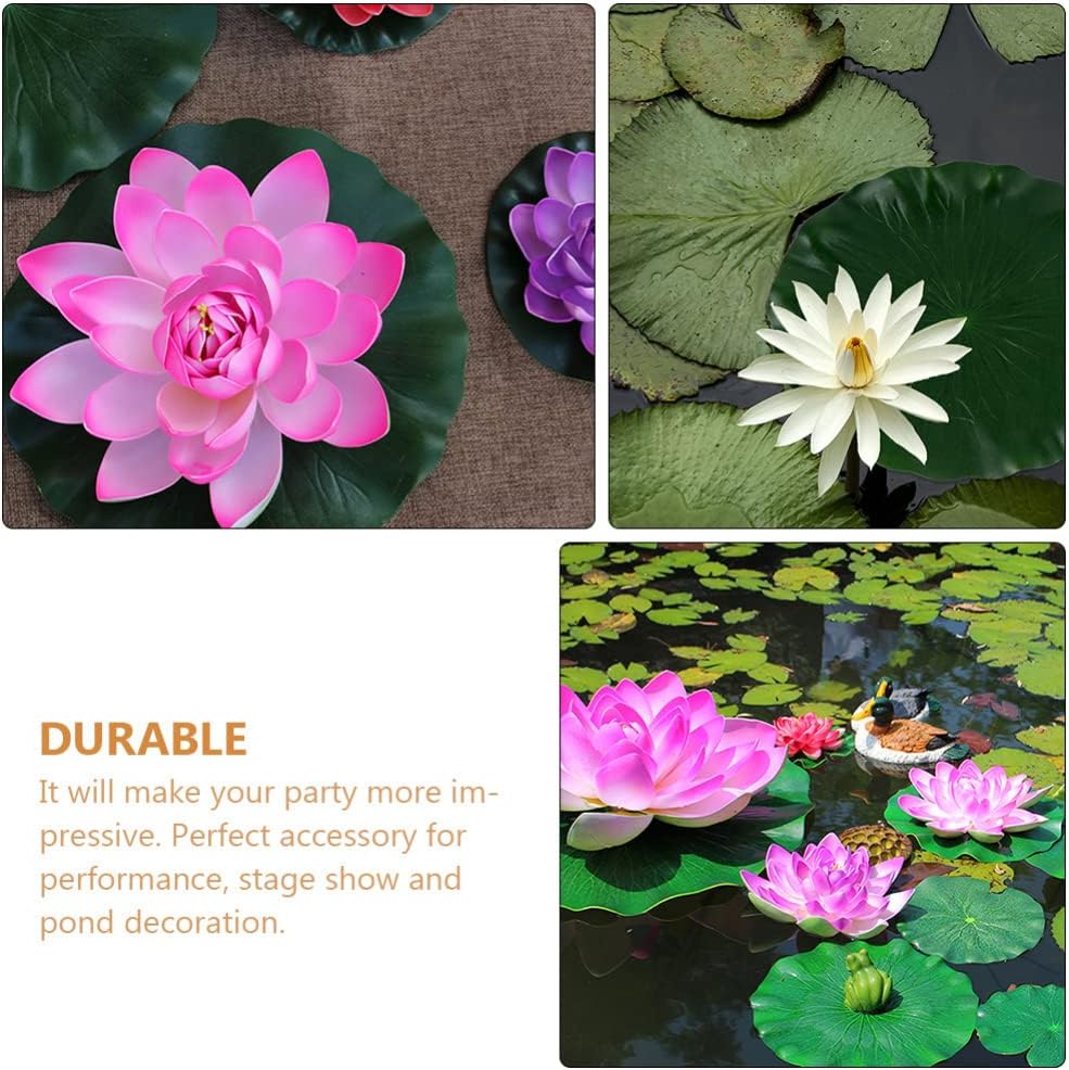 GANAZONO Simulated Lotus Leaf Lily Pads for Ponds Floating Water Lily Pads biryani Masala Plastic Pond Aquarium Lifelike Leaves Lotus Leaves Fake Blue eva Artificial Leaf Branch