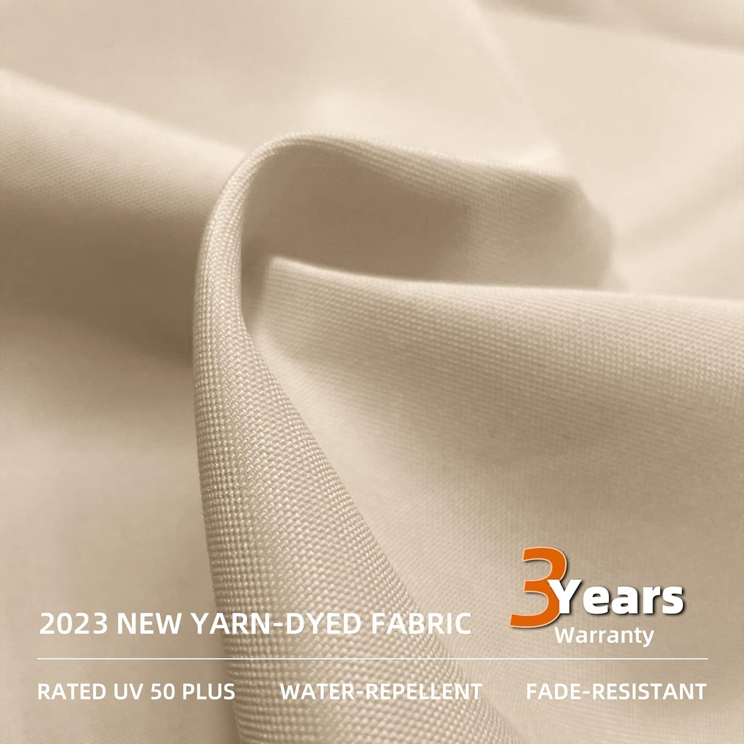 PURPLE LEAF 13 Feet Double Top Round Deluxe Patio Umbrella Offset Hanging Umbrella Outdoor Market Umbrella Garden Umbrella, Beige