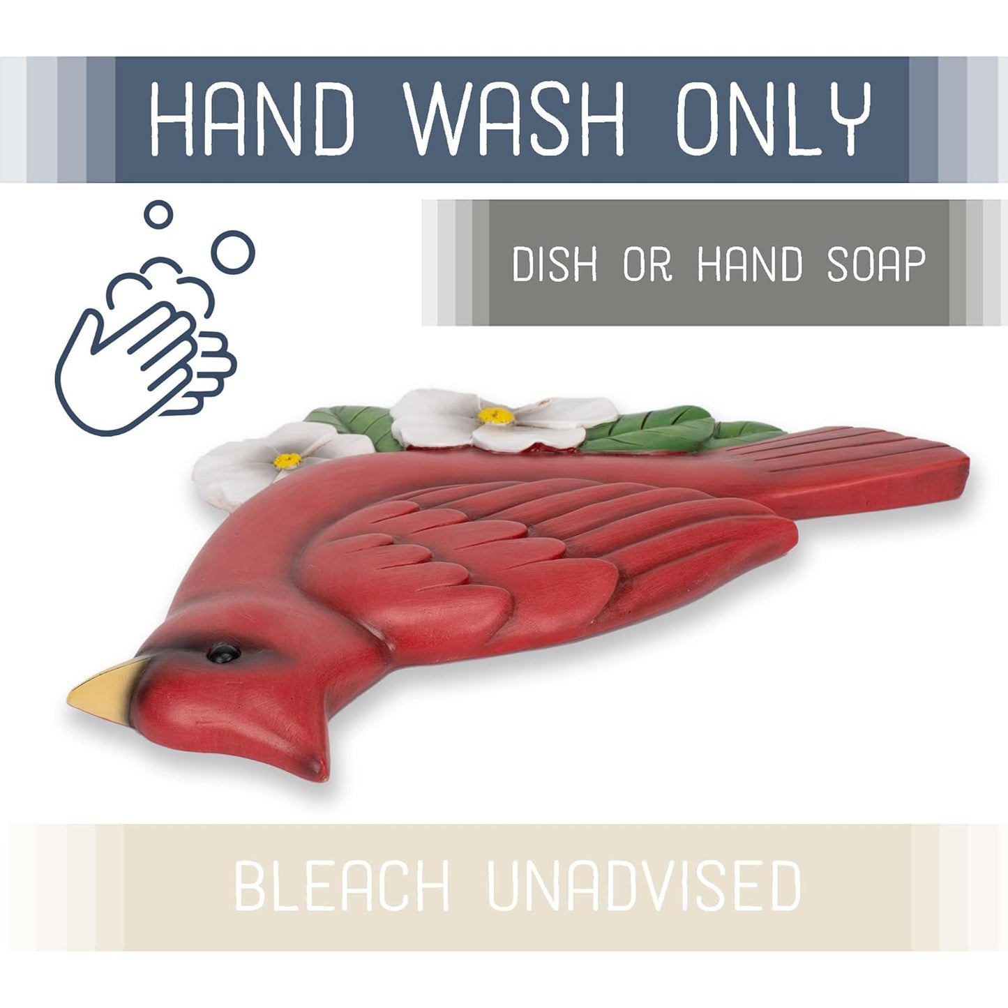 NAT & Jules Animal Character Shaped Dimensional Indoor Outdoor 11 inch Cast Resin Decorative Garden Stepping Stone, Patio, Walkway Sculpture Yard Art, Cardinal Red