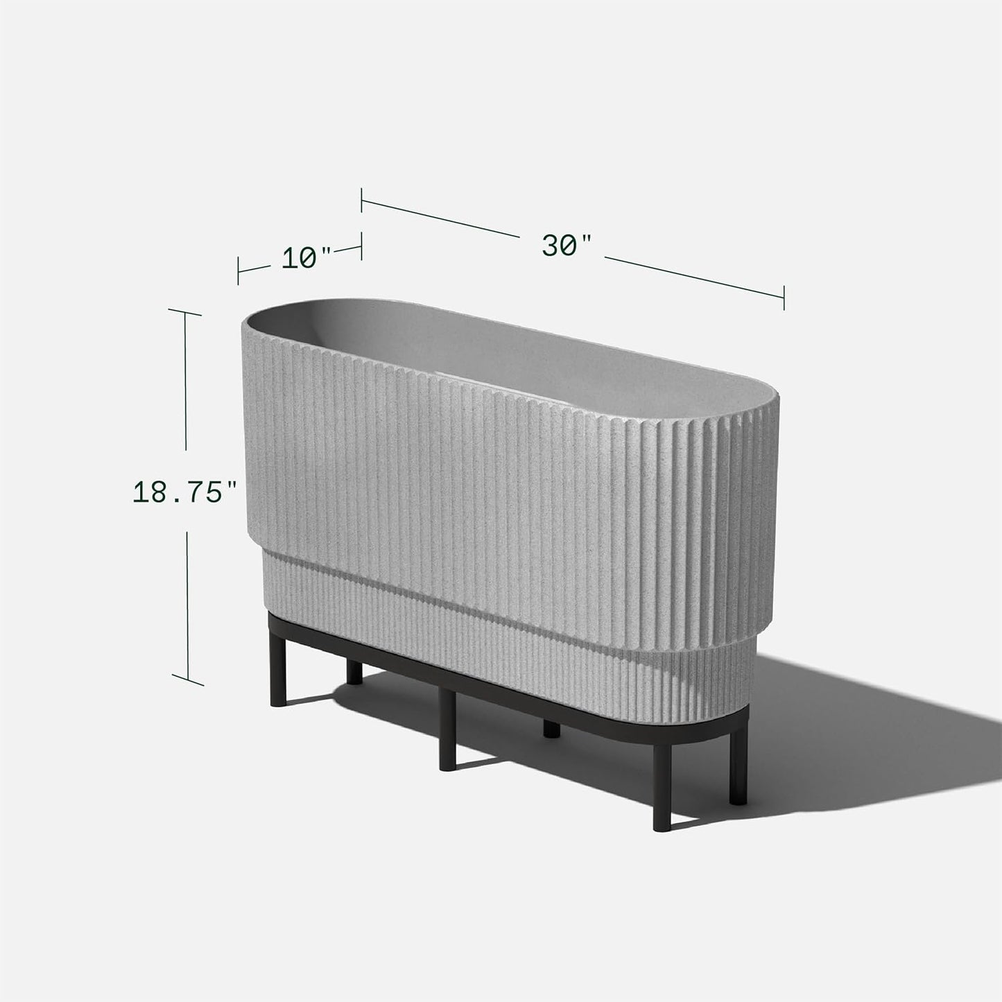 Veradek Demi Series Raised Long Planter for Indoor/Outdoor Use | Made from Plastic & Stone w/Wooden Stand | Modern Patio Décor for Flowers/Shrubs