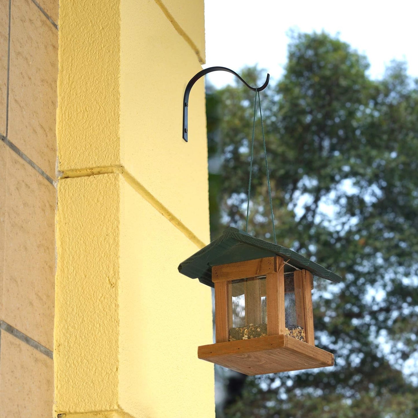 Mkono 4 Pack Iron Wall Hooks for Hanging Plant Lanterns, Plant Hanger Fence Metal Bracket for Bird Feeders, Wind Chimes, Mason Jar Sconces, Light Outdoor Indoor Rustic Home Decor, 6 Inch