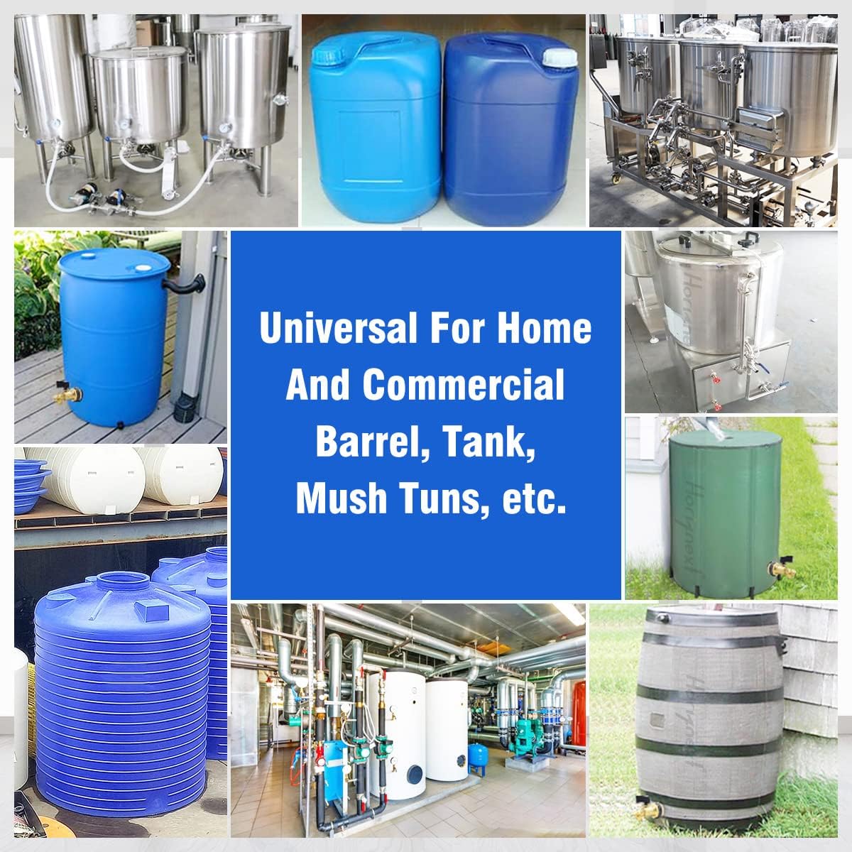 spigot for rain barrel parts kit, brass water barrel spigots accessories for 55 gallon bucket, garden hose connector adapter bulkhead fitting, 1-1/4 inch O.D. inlet & 5/8 inch barb O.D.