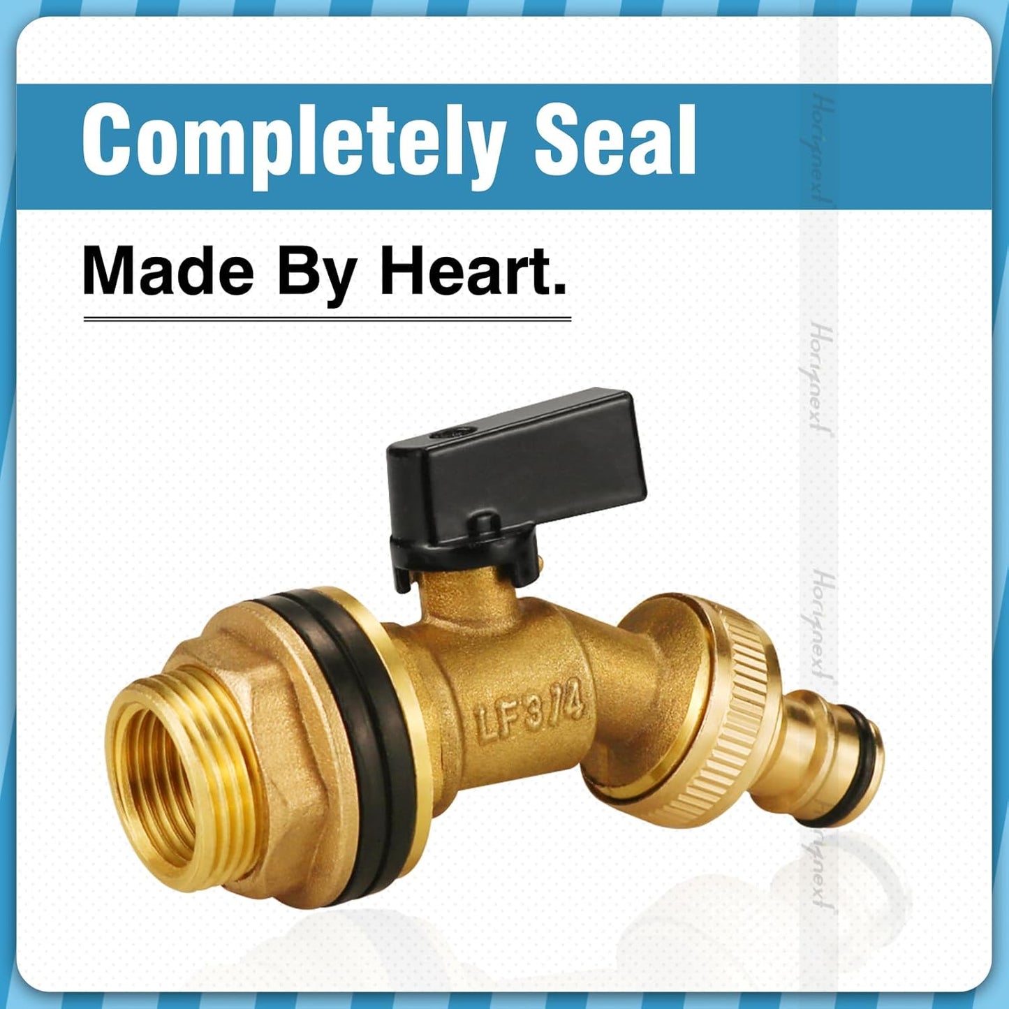 spigot for rain barrel parts kit, brass water barrel spigots accessories for 55 gallon bucket, garden hose connector adapter bulkhead fitting, 1-1/4 inch O.D. thread 5/8 inch barb O.D.