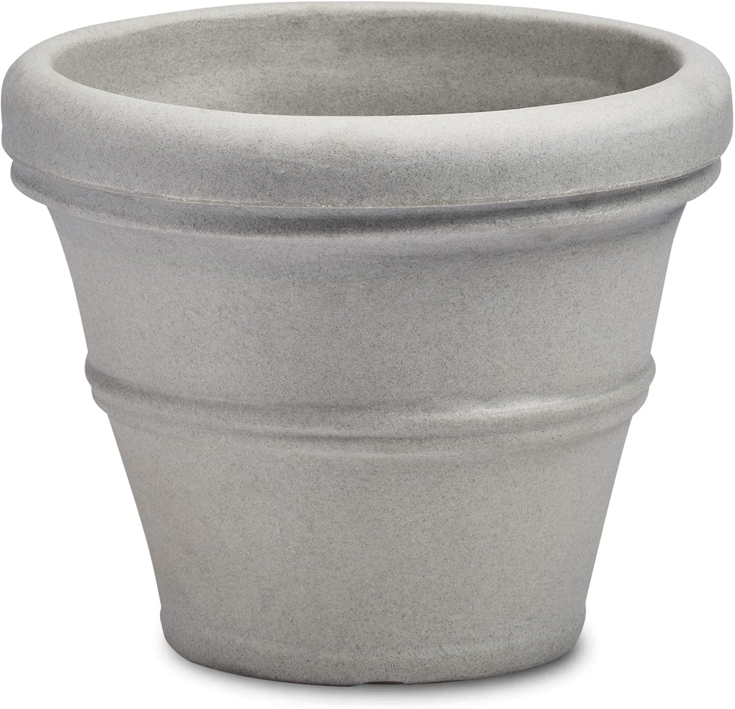 Crescent Garden Brunello Classic Rolled Rim Planter Pot, Indoor/Outdoor Weather-Safe Round Plant Pot, 27'' (Weathered Concrete)