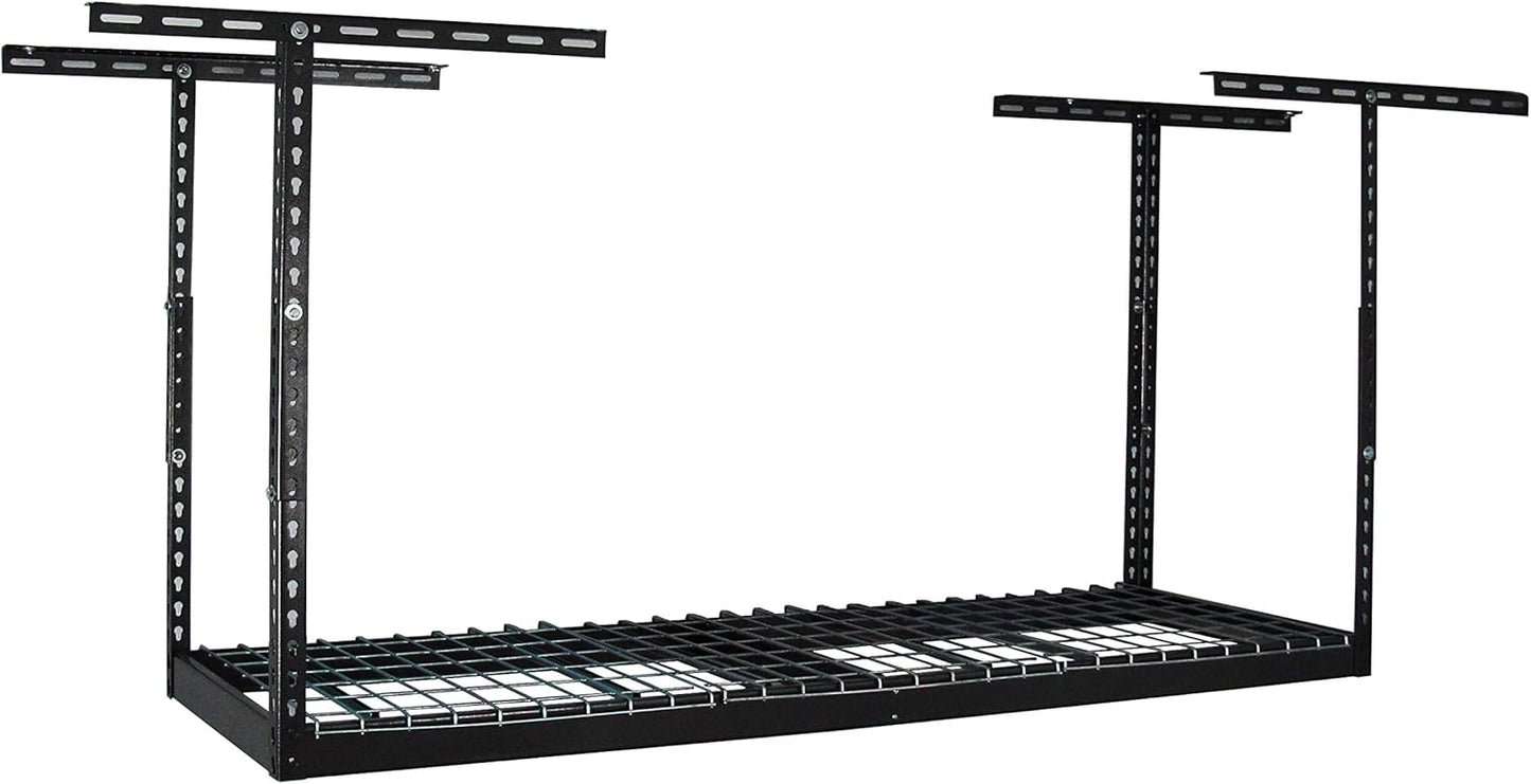MonsterRax Overhead Garage Storage Rack 2 x 6 Ceiling Rack for Garage Shelving, Organization, & Storage, Adjustable Hanging Storage for Bikes, Equipment & Bins (Hammertone, 12"- 21" Ceiling Drop)