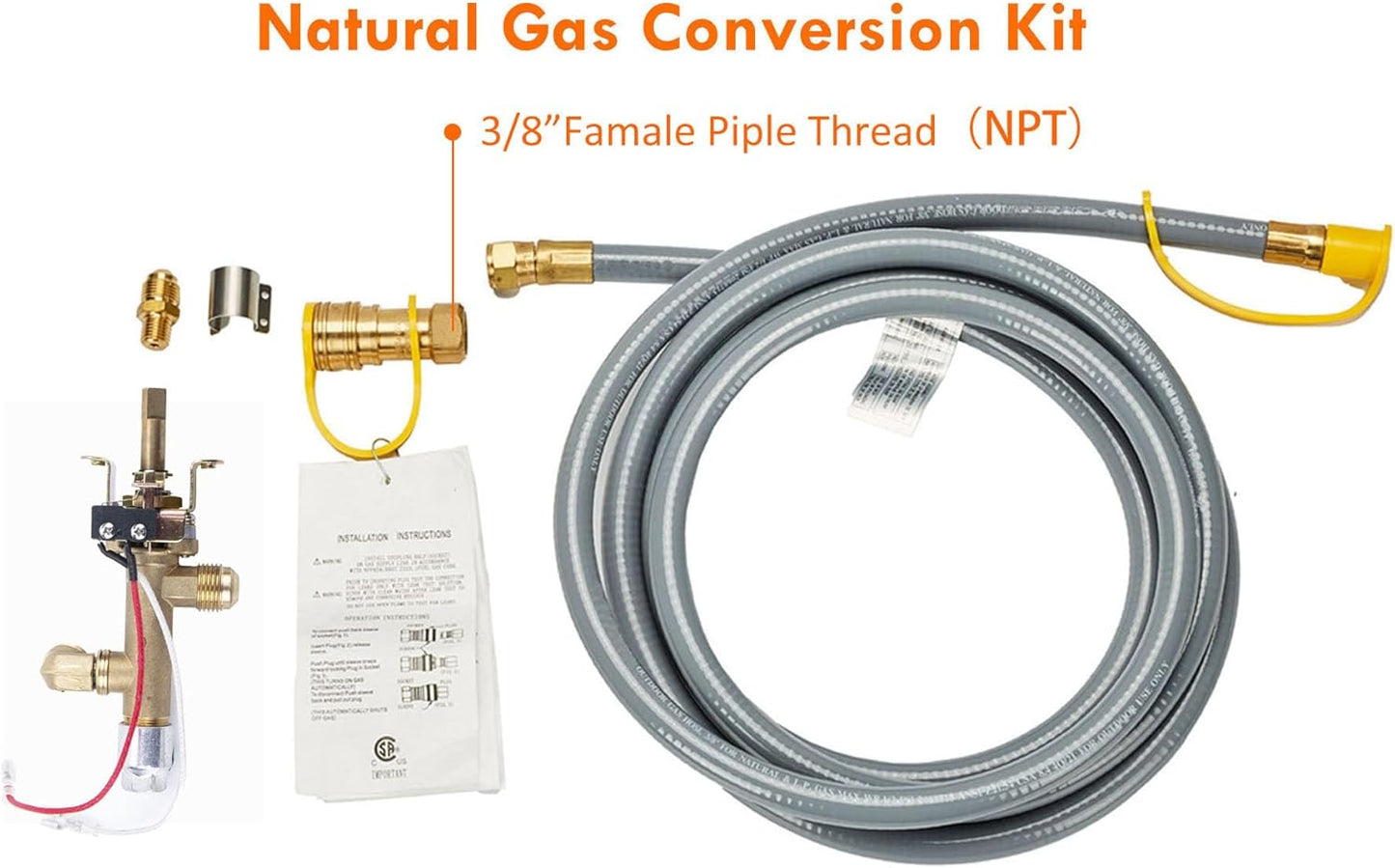 48-inch Fire Table with Natural Gas Conversion Kit, 50,000BTU Outdoor Modern Patio Fire Pit Table w/Rectangular Burner Lid, Glass Rocks, Cover