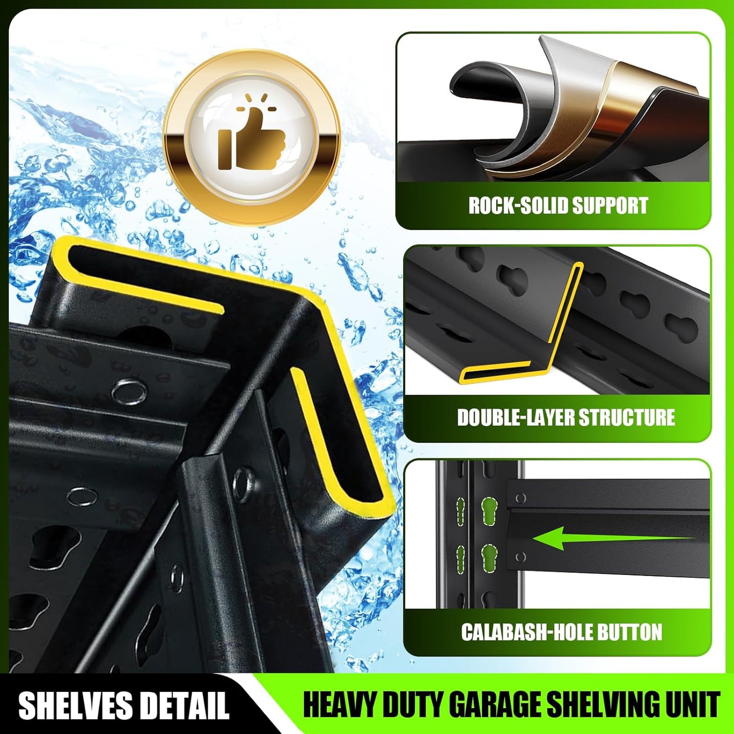 93''HStorage Shelves,5 Tier Garage Shelving 3500LBS Heavy Duty,Metal Shelves Adjustable Industrial Shelving Units,Rustproof Shelf Rack 93''H*45.7''W*19.7''D,2 Pack