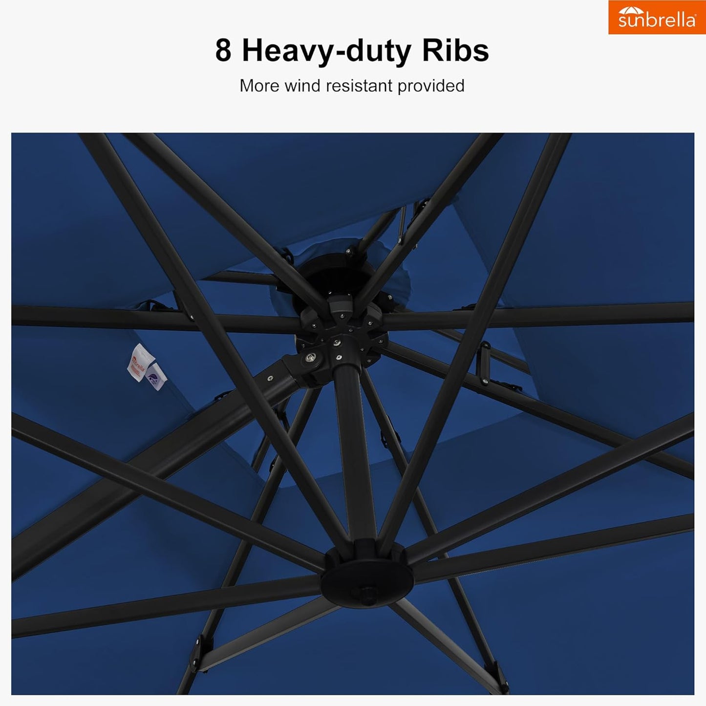 PURPLE LEAF Cantilever Umbrella 9' X 12' Outdoor Double Top Large Rectangle Umbrella Heavy Duty 360° Rotation Offset Patio Umbrella for Garden Deck Pool Backyard Spectrum Indigo