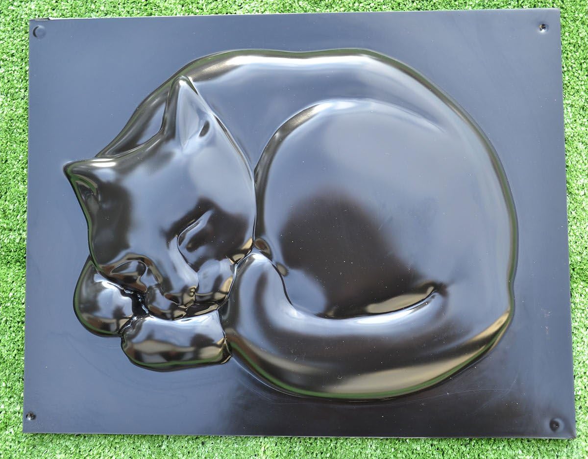 Concrete Mold DIY Cat Stepping Stone Mould Plaster Concrete Sleeping Cat Garden Path Patio or Yard Size14,6" x10,9 x1,6 S03