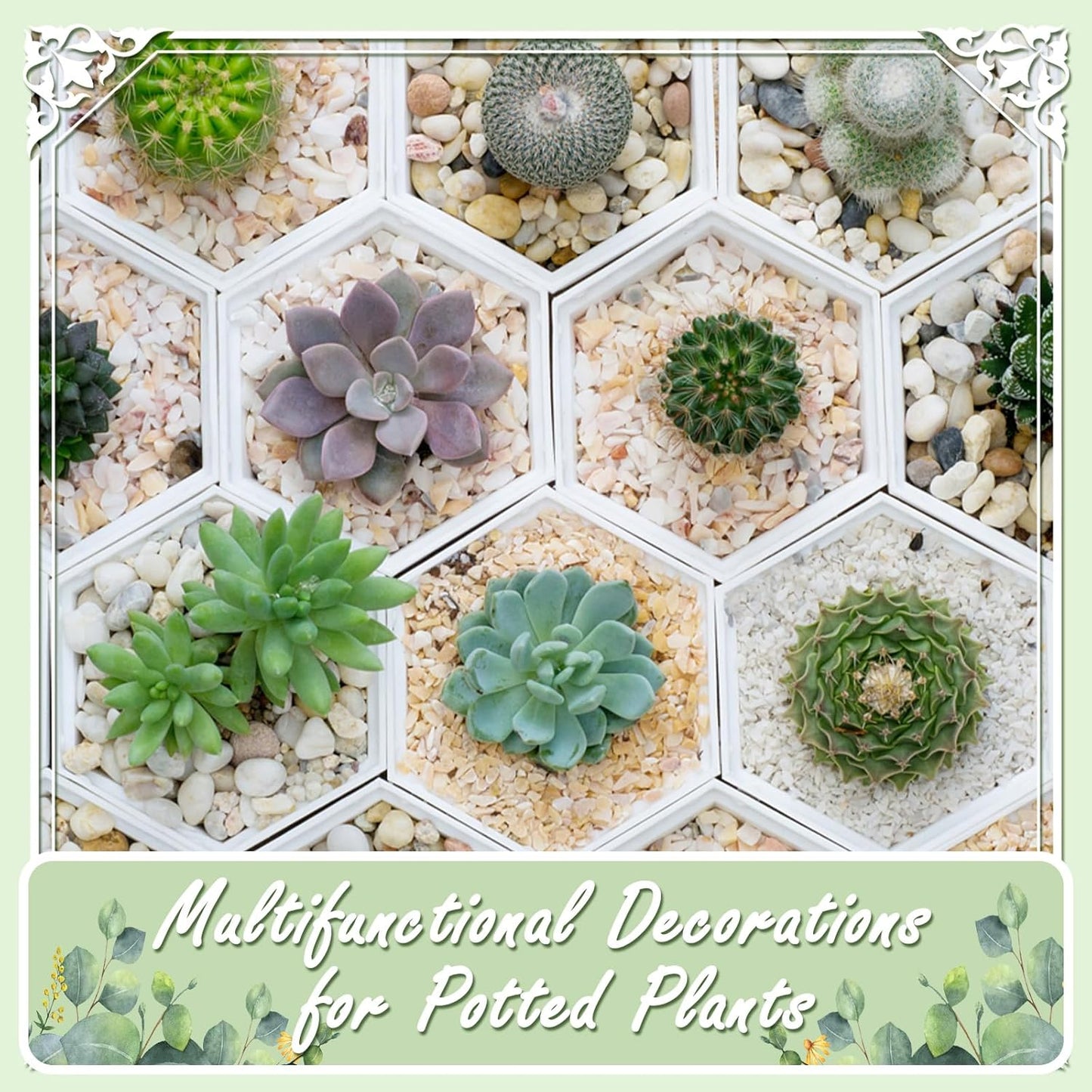 20lbs Natural River Rocks, High-Polished Pebbles for Plants Garden, 1-2 inch Decorative Stones, Ideal for Fish Tank, Vases, Crafting, Home Decor and Garden Landscaping Rocks,Black