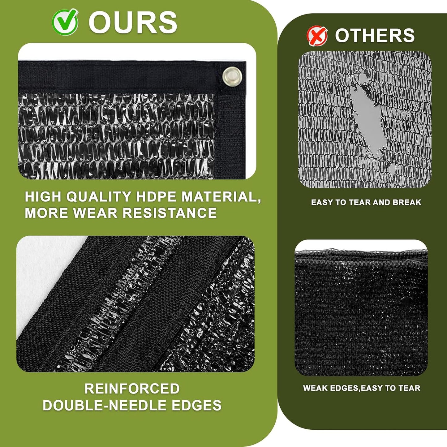 LOVE STORY 10x20FT 70% Black Shade Cloth Sun Shade Net with Grommets Sunblock Net Mesh Tarp for Garden,Plants Cover,Greenhouse and Patio