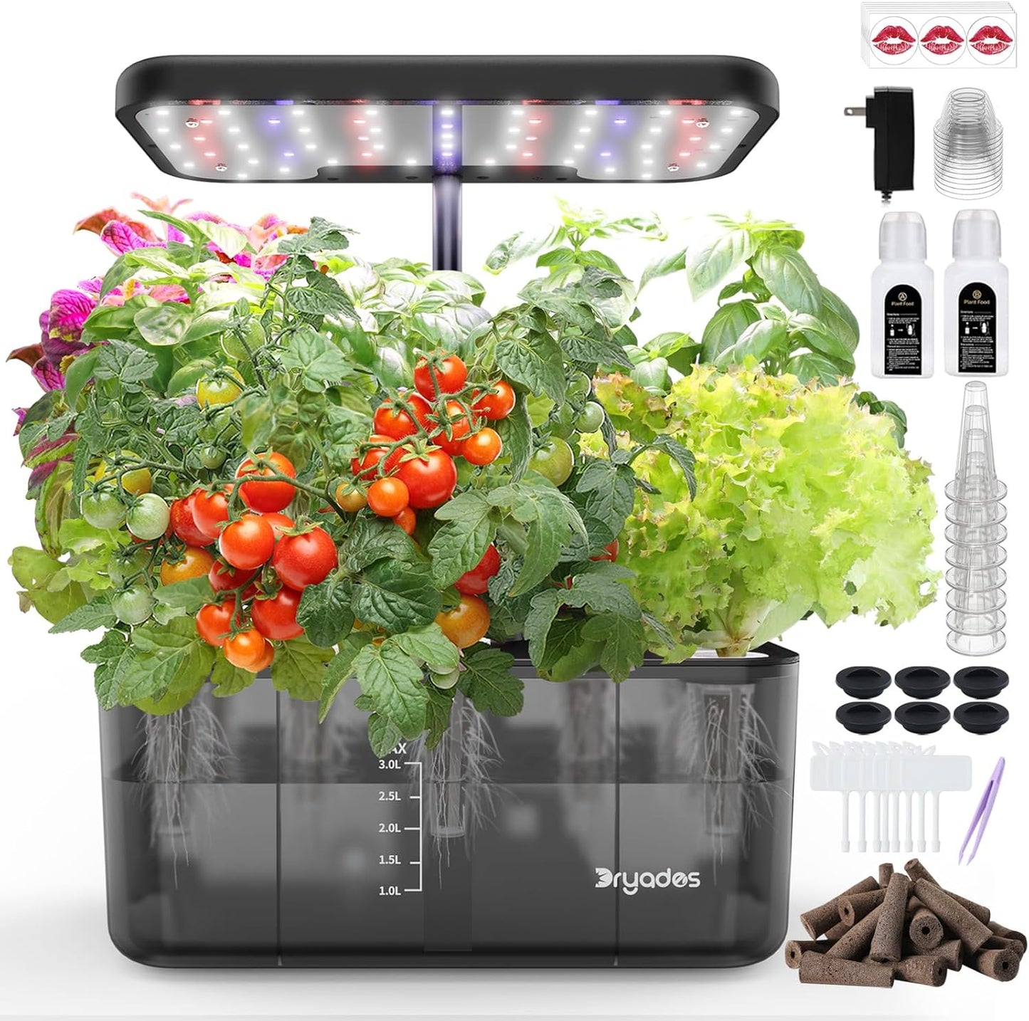 Hydroponics Growing System Indoor Garden, 8 Pods Indoor Herb Garden Kit Countertop with LED Grow Light Quiet Smart Water Pump for Home Kitchen Office, Gift Ideas for Women Men