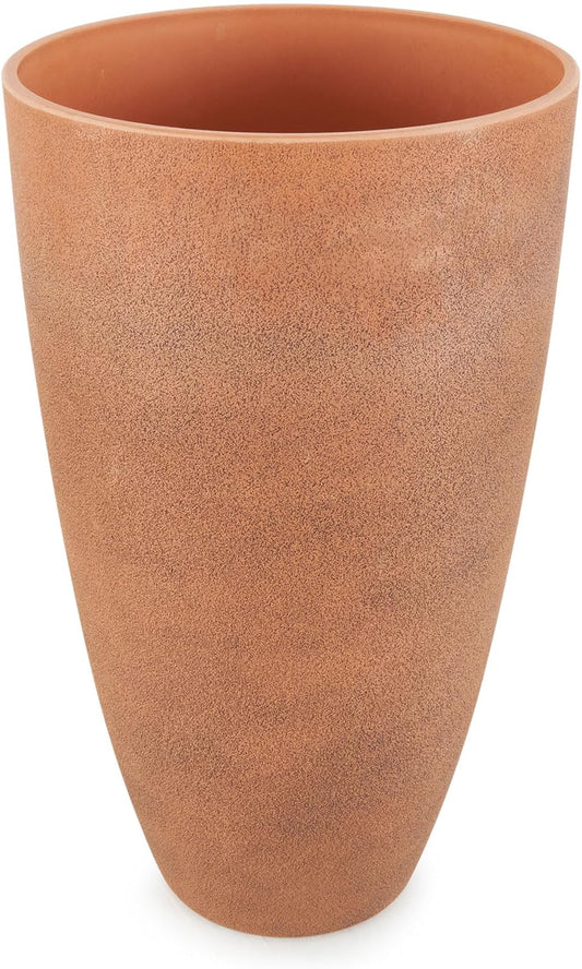 Algreen 43729 Acerra Weather Protected Recycled Composite Vase Planter Pot, Indoor or Outdoor use, Tall Lightweight 7 pounds, Rust