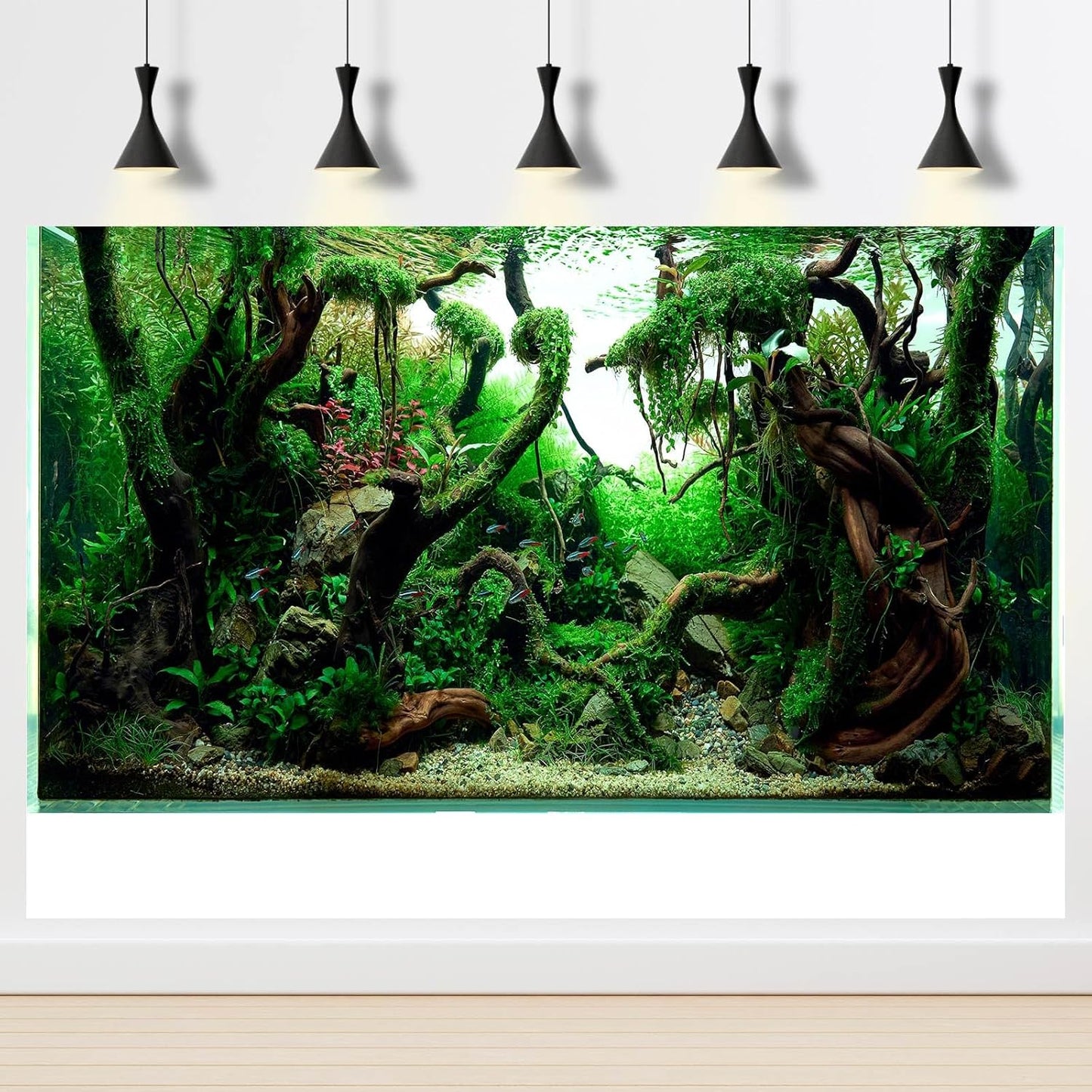 Aquarium Background Underwater Pebble Grass Leaves Aquarium Backdrop Vivid Fresh Green Aquatic Plant Stone River Bed Aquarium Backdrop Deadwood Purple Leaves Tank Background Vinyl 30x18in