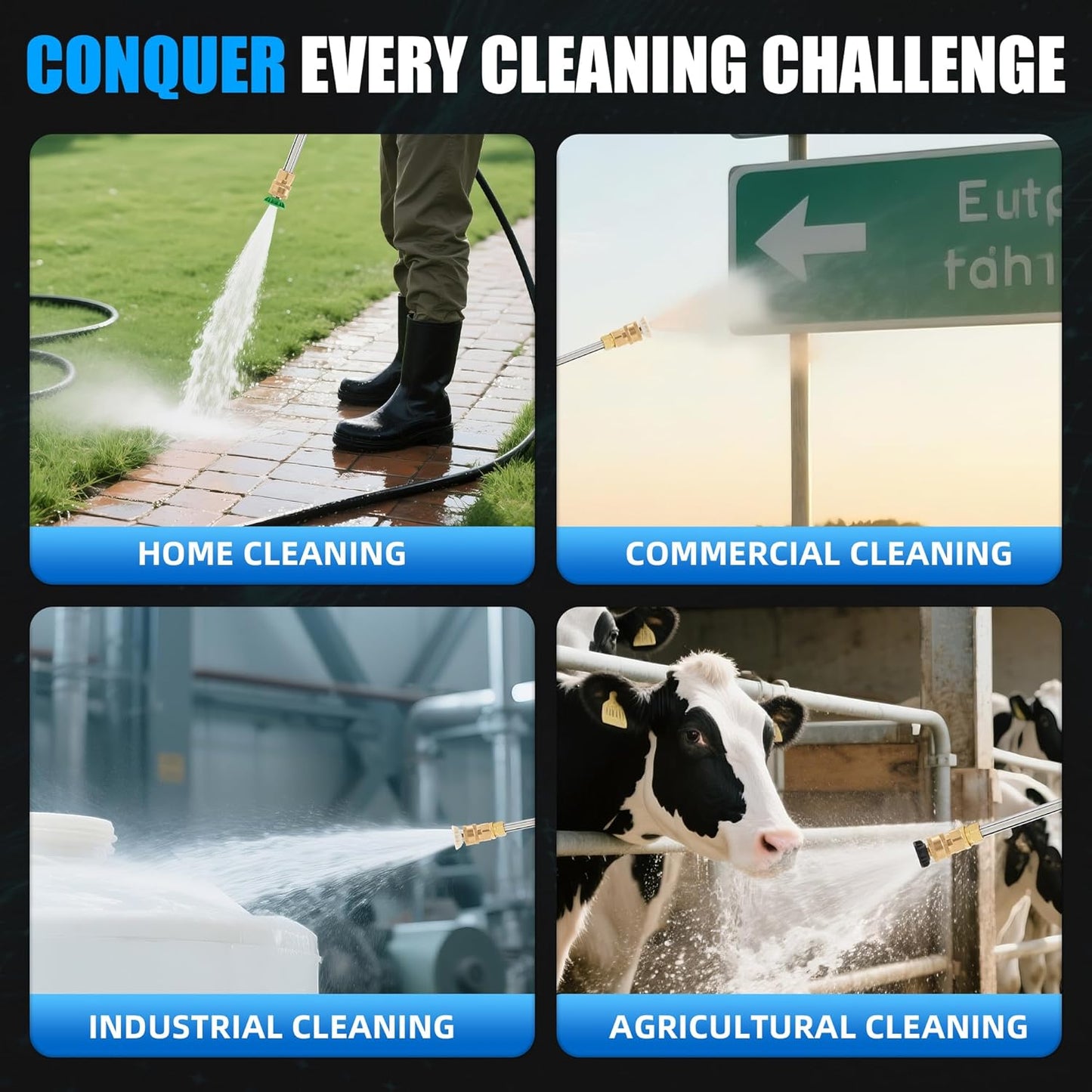 3500 PSI Gas Pressure Washer, 2.3 GPM Heavy-Duty High-Power Cleaner with 209CC 7HP Engine, 25Ft Hose, Axial Aluminum Pump, Soap Tank & 4 Quick-Connect Adjustable Nozzles (Black)