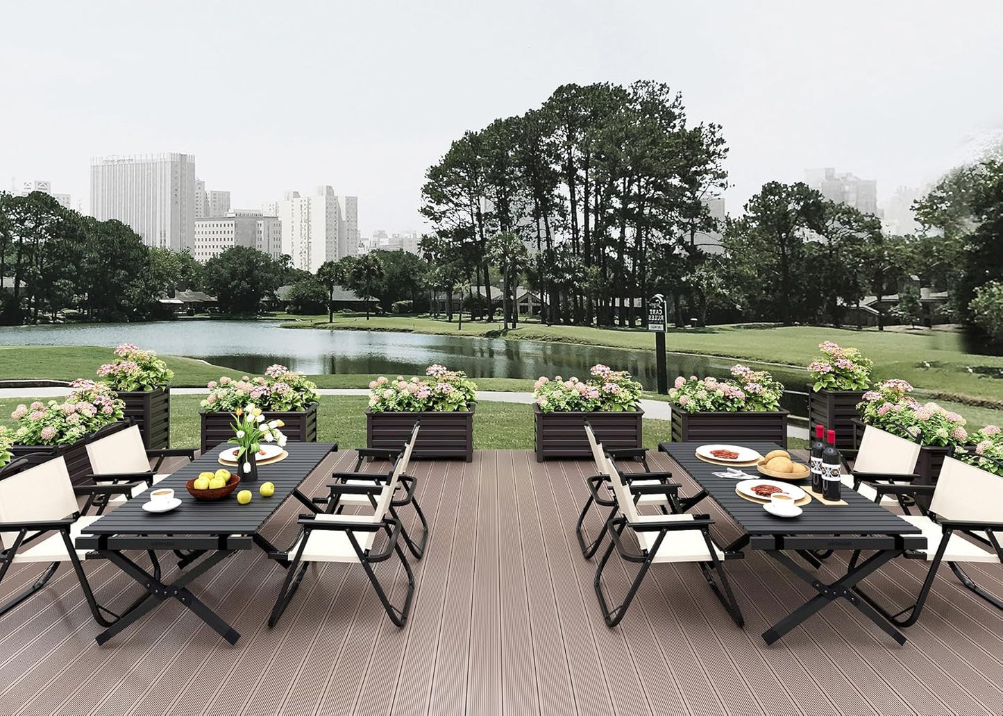 Aluminum Outdoor Planter - 19.68" Tall Planter Box for Patio Porch Indoor or Outdoor Durable Weather-Resistant Large Planters for Flowers with Drainage Hole, Dark Brown, 19.68"D x 19.68"W x 27.56"H