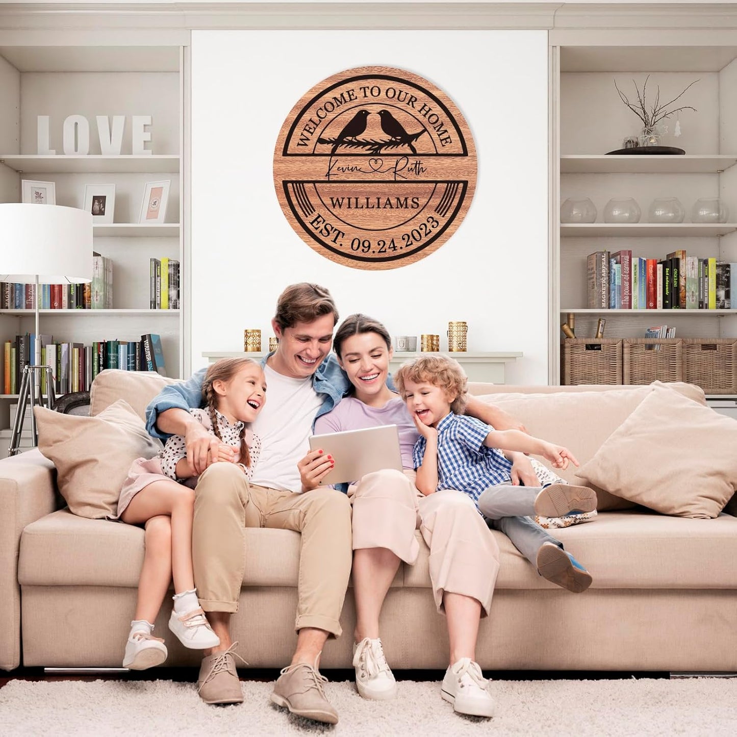 Personalized Anniversary Wedding Gifts for Couple Parent Husband Wife, Wooden Name Sign, Large Rustic Wedding Wall Decor, Custom with Your Names and Dates, Personalized Gift