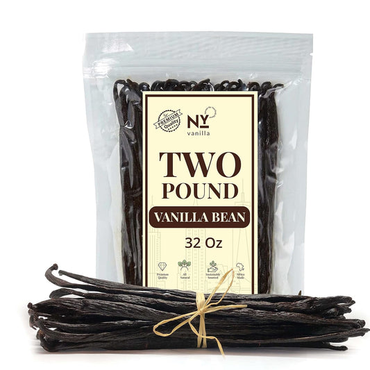 Bulk Vanilla Beans Grade A+, 2 Lb. Whole Vanilla Beans for Making VanillaExtract, Non GMO. Perfect For Icecream, Baking and Desserts. by Akshit