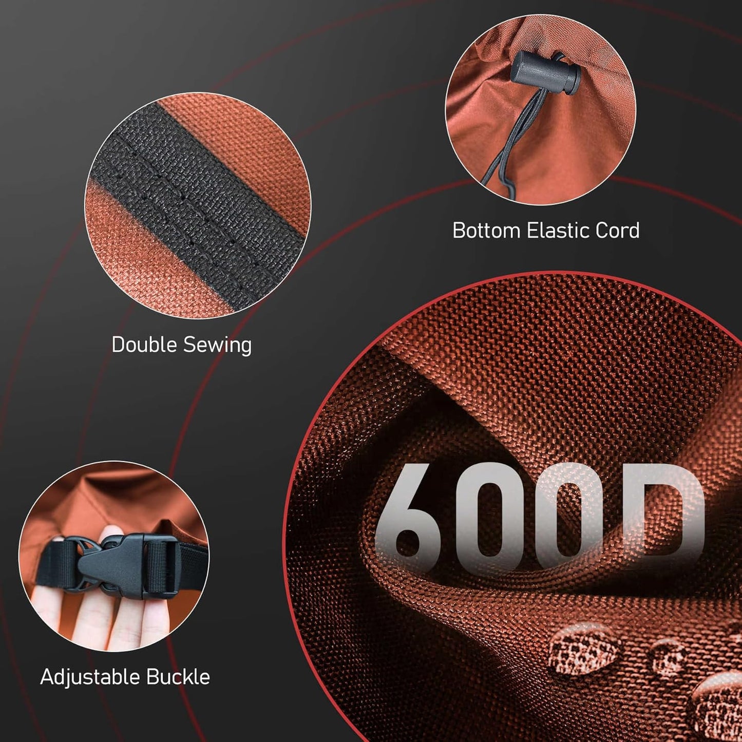 Fire Pit Cover Square 36 Inch - Outdoor Firepit Cover Heavy Duty & Waterproof, 600D Patio Fire Table Covers Gas Fire Pit Accessories Fit 34" Yaheetech Firepit Brown - 36 x 36 x 20 Inch