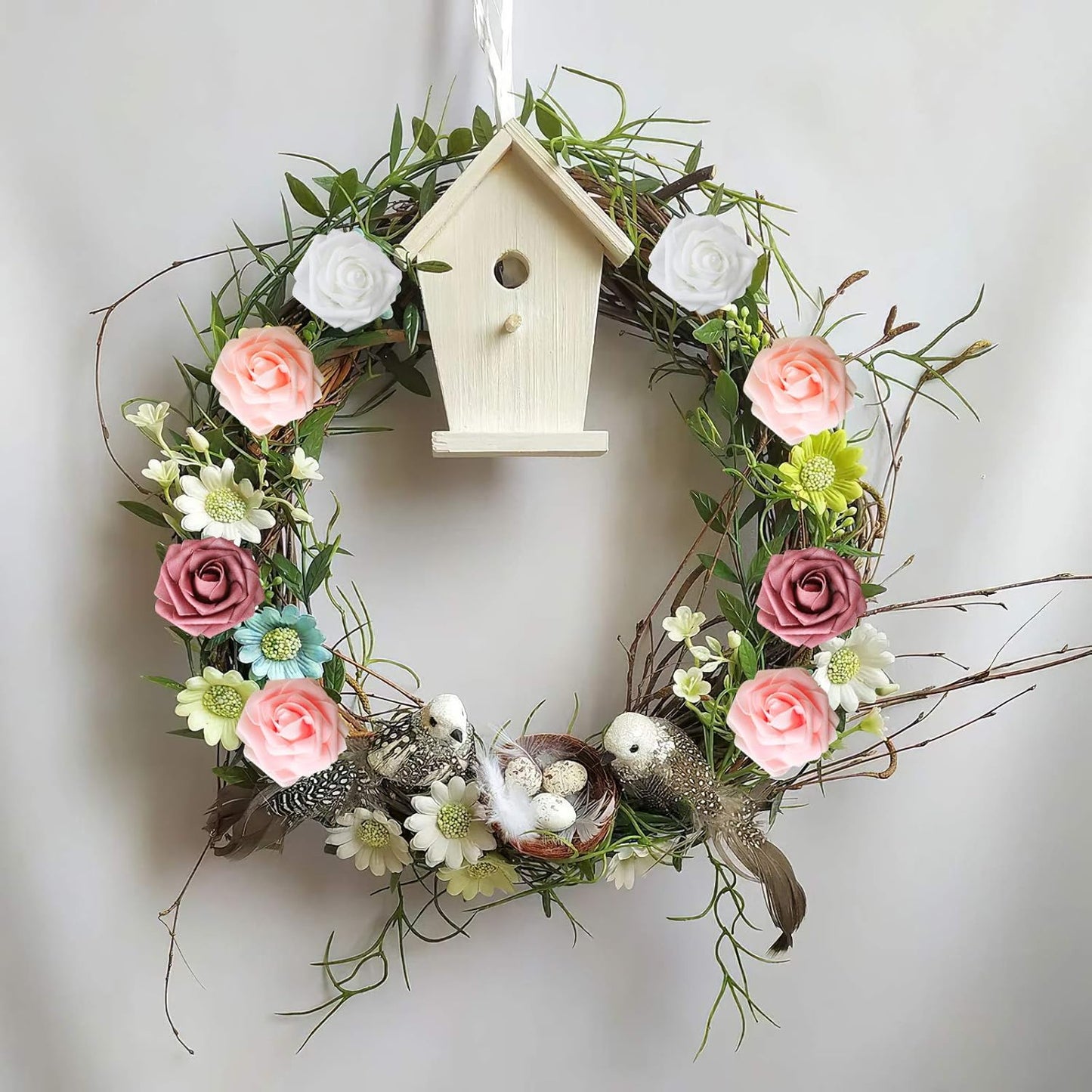 AmyHomie Artificial Flower Shades of Rose 25pcs Real Looking Fake Roses w/Stem for DIY Wedding Bouquets Centerpieces Arrangements Party Baby Shower Home Decorations