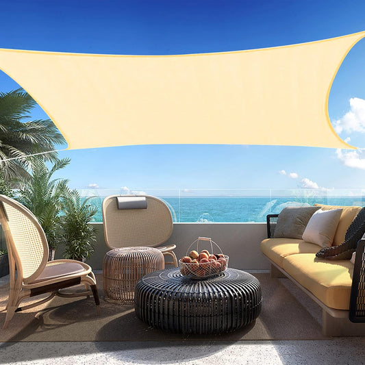 11' x 15' Beige Rectangle Sun Shade Sail SSP1212 Canopy Durable Fabric UV Block Awning,We Make Custom Orders